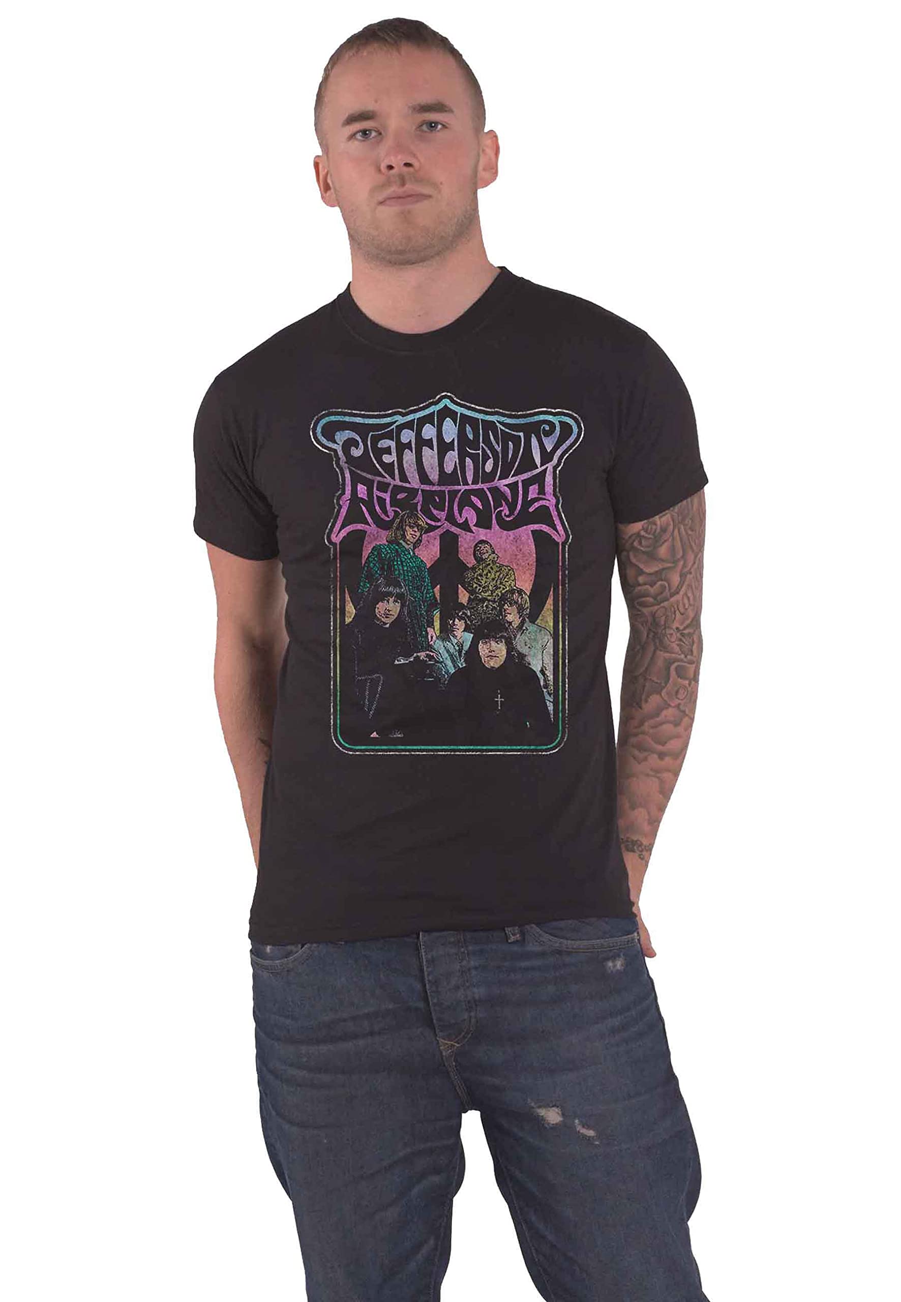 Jefferson Airplane T Shirt Retro Band Photo Logo Official Mens Black M