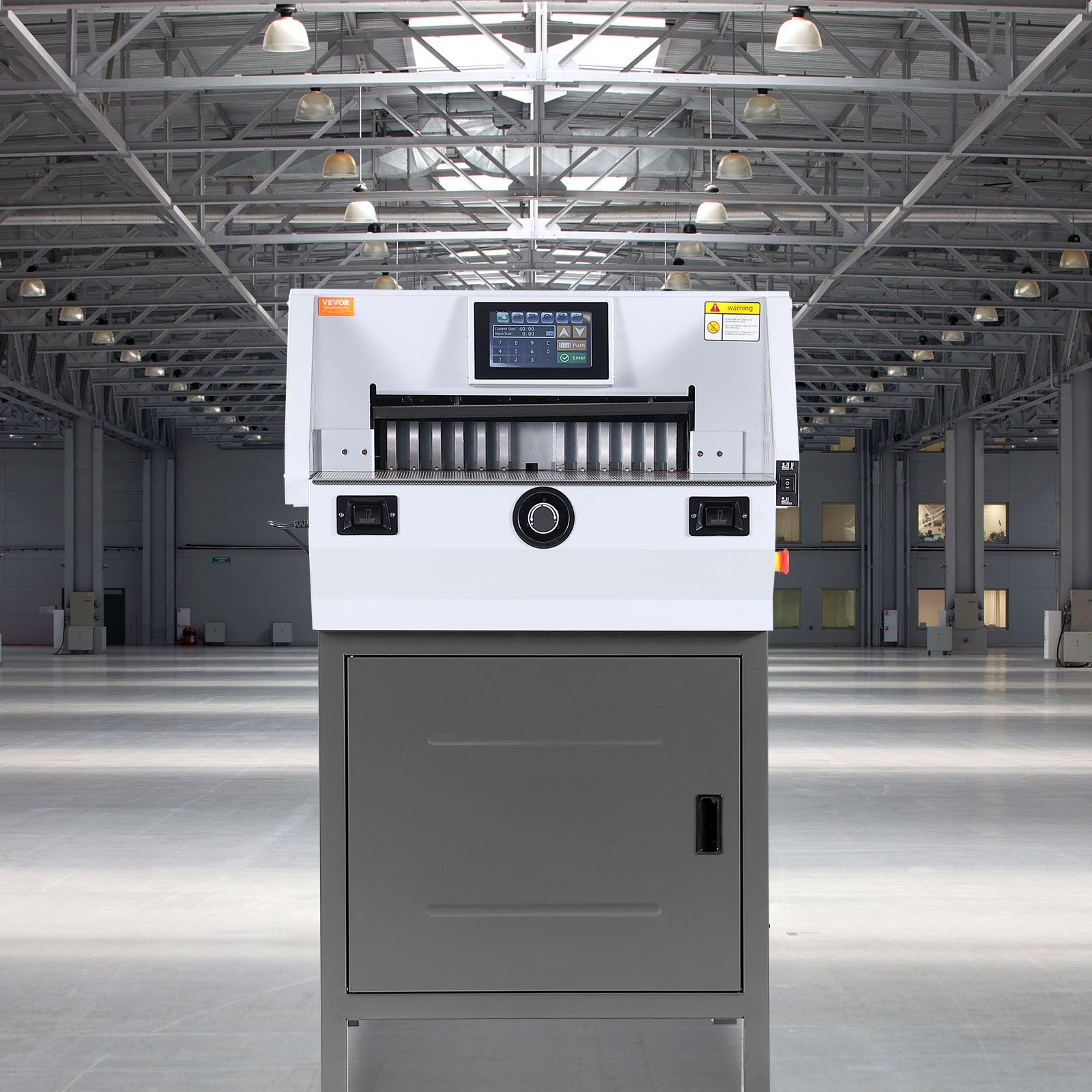 VEVOR Elektrischer Papierschneider Hebelschneider, 482,6 mm Max. Schnittbreite, 80 mm Max. Schnittstärke, Papierschneidemaschine, 800 Blatt Standard-Kopierpapier Papier Schneidegerät ±0,3 mm