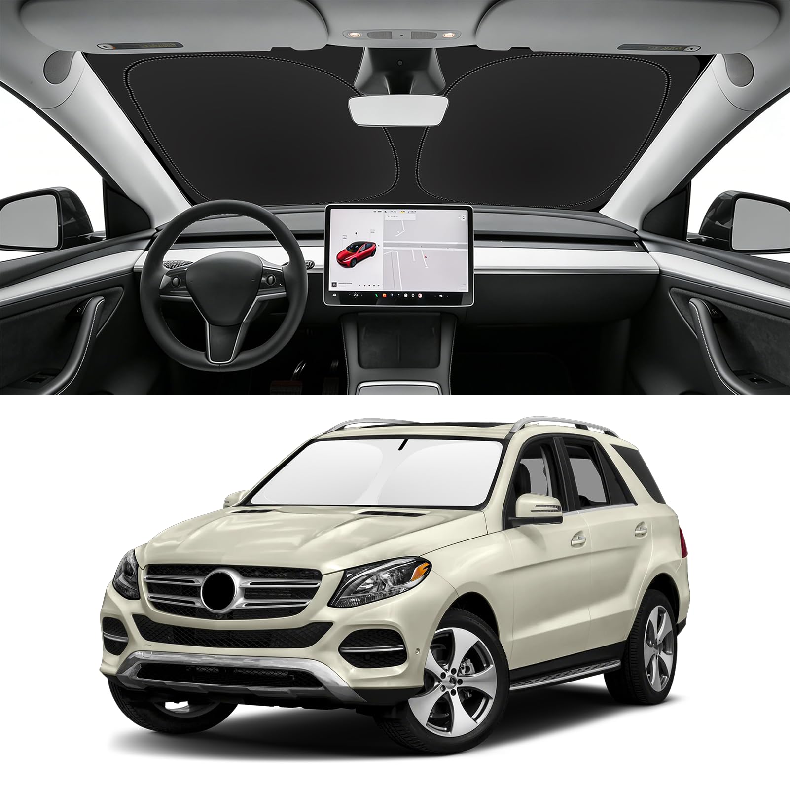 Custom Fit Windshield Sun Shade for Mercedes-Benz GLE 2012-2019