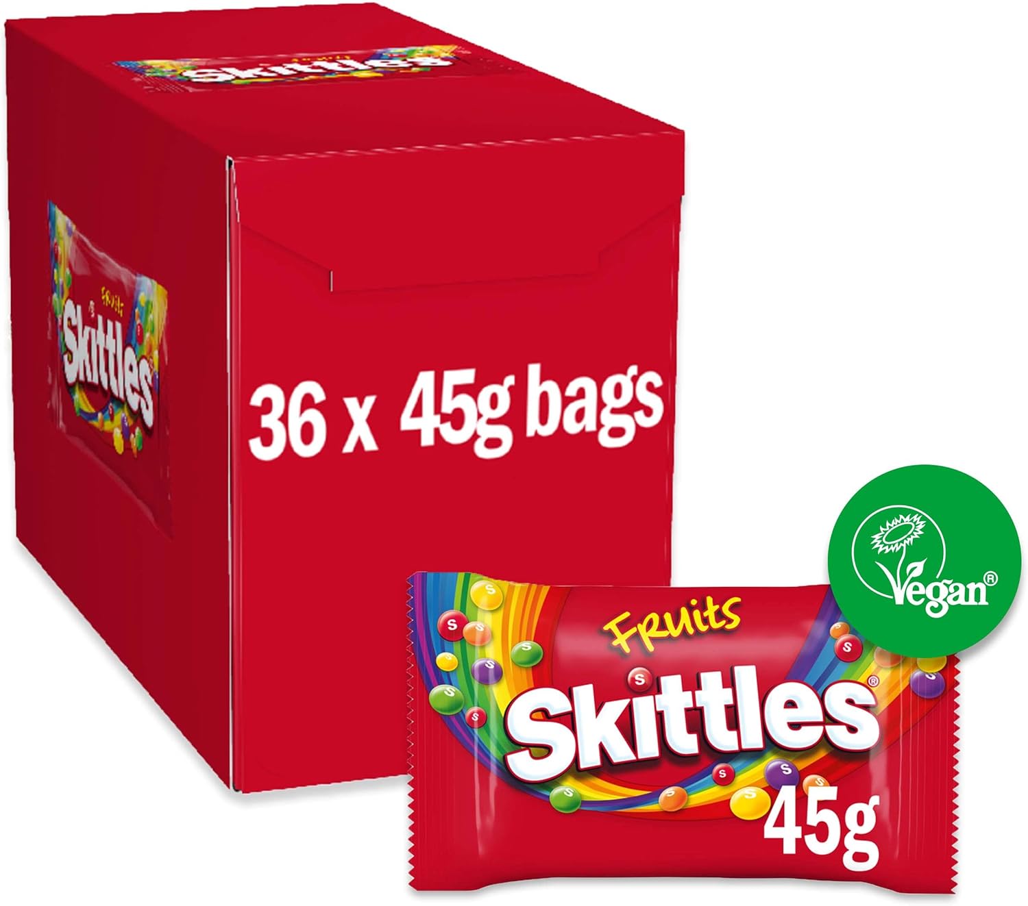 Skittles Sweets, Vegan Sweets Fruit Flavoured Chewy Bulk Sweets Box