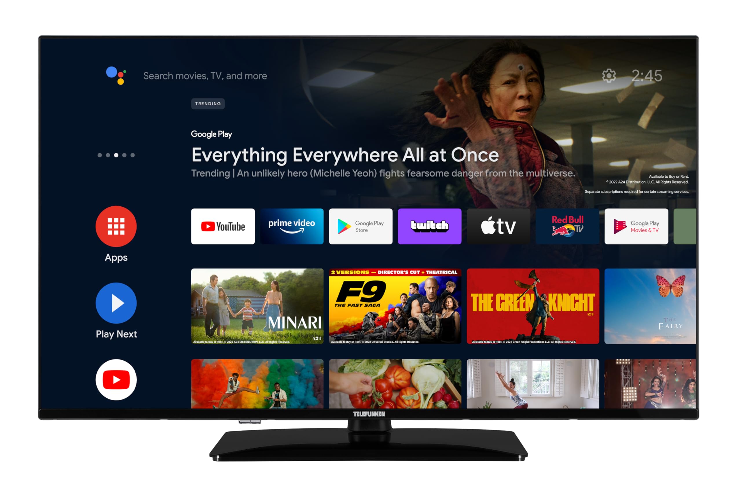 TELEFUNKEN Fernseher 50 Zoll Android Smart TV (4K UHD, HDR Dolby Vision, Triple-Tuner, Bluetooth, Dolby Atmos) D50U750X2CWI
