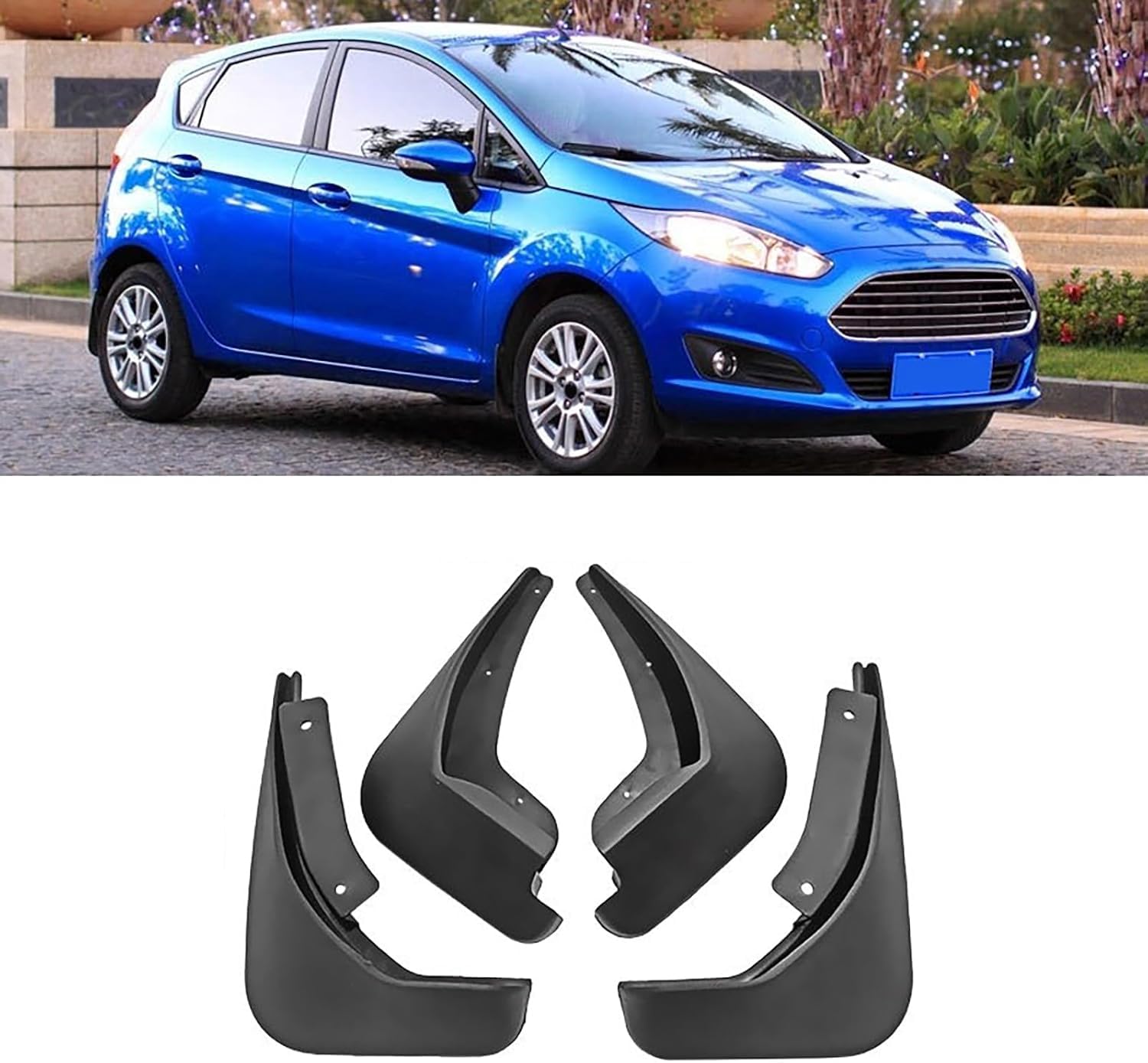 CaoYH Car Mud Flaps for Ford Fiesta MK7 Hatchback 2011-2016 Mudflaps Mudguard Cover Splash Guard Fender Wheel Tire Splashproof Protector Wheel Mudflaps