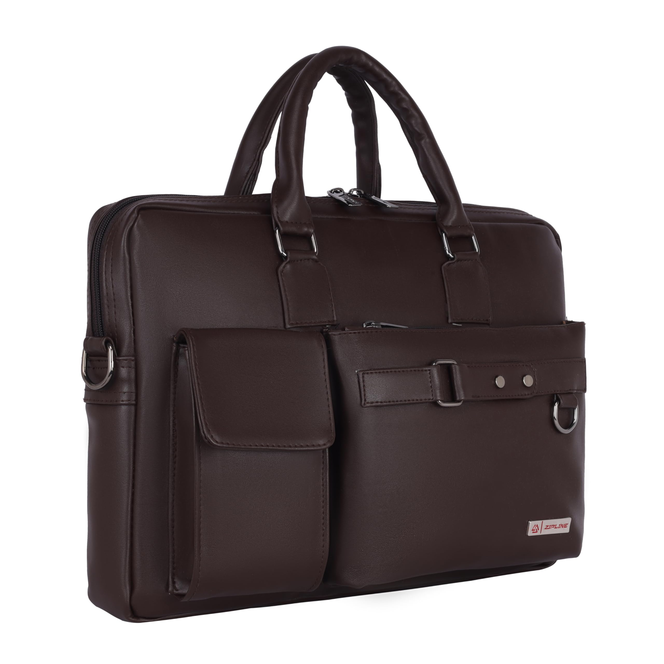 Zipline Office Faux Leather laptop bag for Men - Fits 14/15/15.6 inch Tablet/Laptop office Bags For Mens (1-Brown Bag) (B0D3XRSSDJ) Amazon Price History, Amazon Price Tracker
