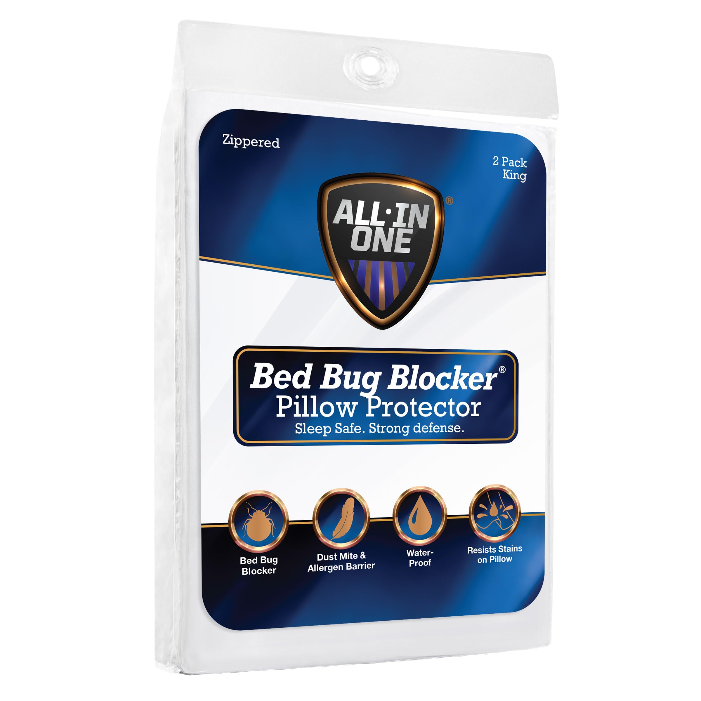 Bed Bug Blocker All-In-One Pillow Protector Cover Protects Against Bugs, Dust Mites, and Allergens (2 Pack), King