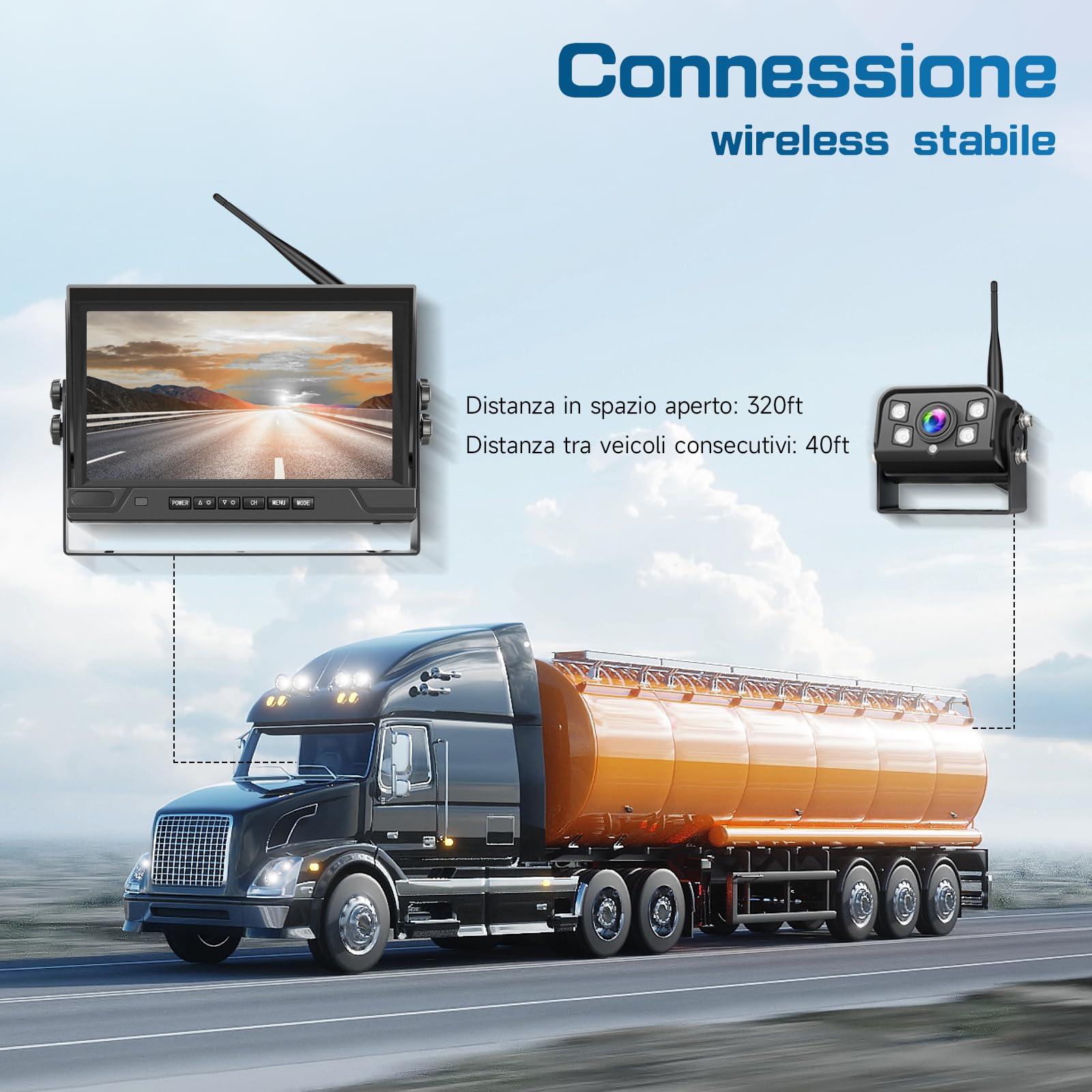 Hikity DVR 9 Pollici IPS Monitor Con Doppio Telecamera Retromarcia Wireless | IP68 Impermeabile Telecamere Posteriore Avviso di Angolo Cieco Visione Notturna Telecamere per Auto Camion Camper 12V-24V