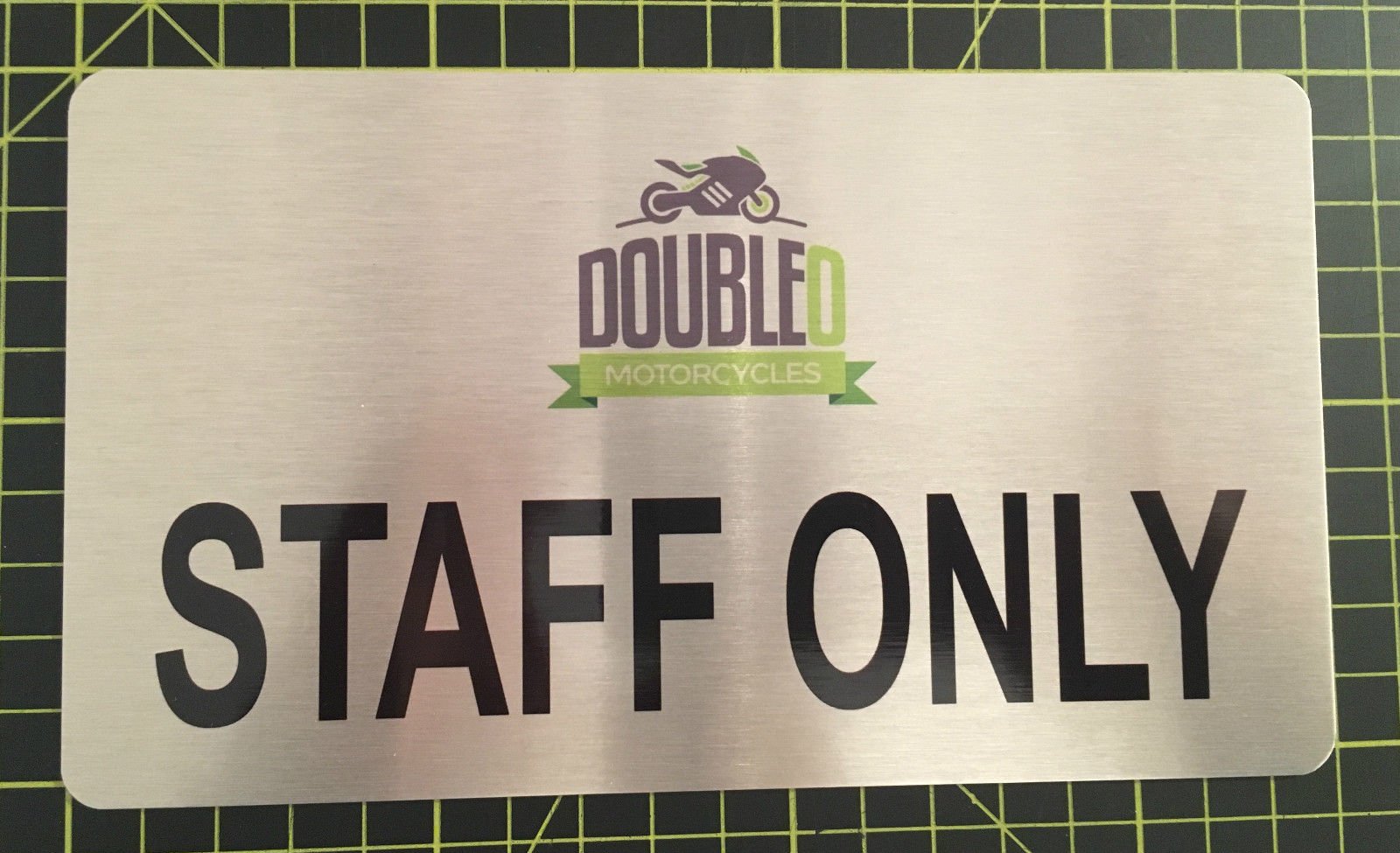 Metal Door Sign Office Business STAFF ONLY 200 mm x 100 mm Any Name Any Text Logo METAL SIGN / PLAQUE * Bespoke Made in the UK