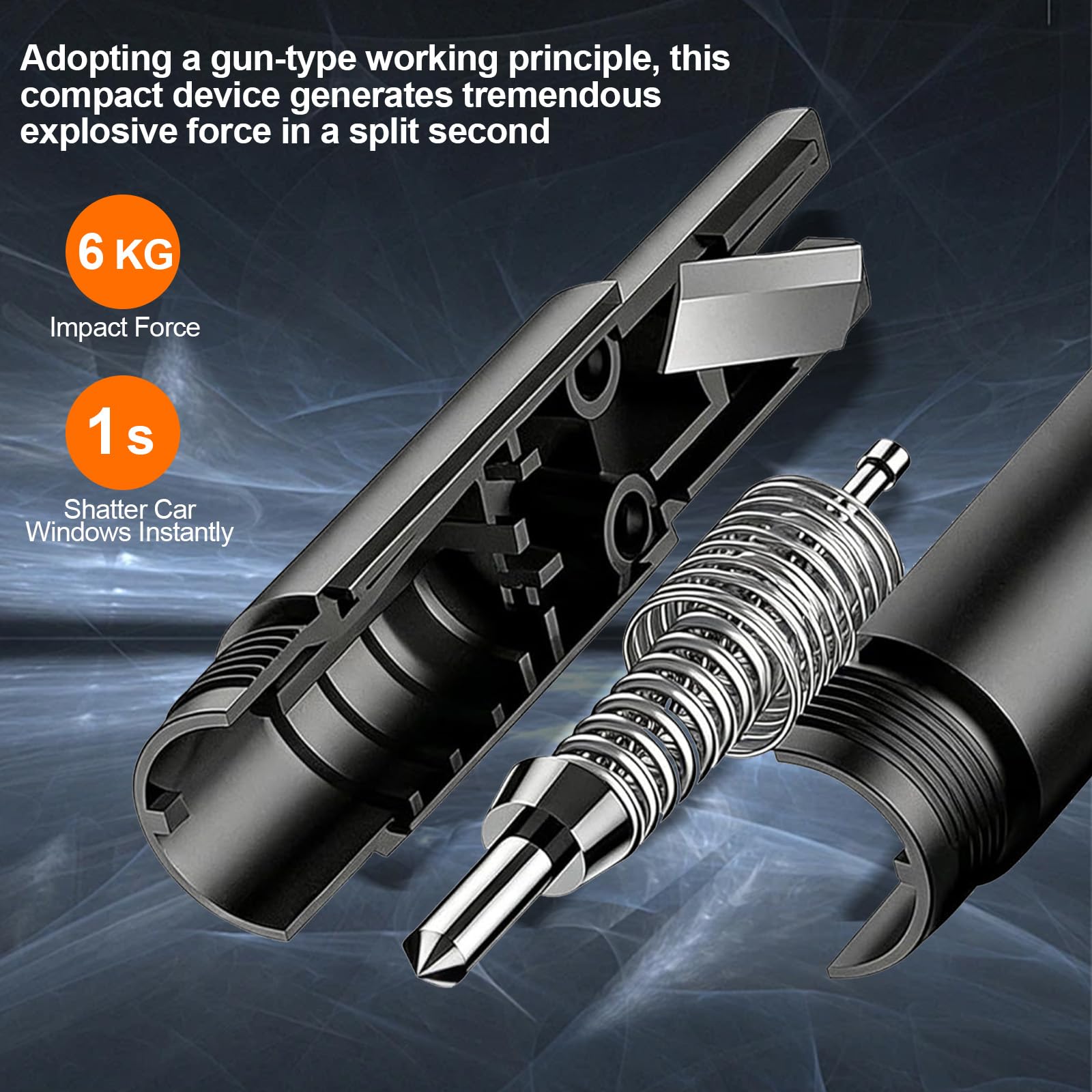 2Pcs Car Window Breaker, 2 in 1 Seat Belt Cutter and Window Breaker with Test Glass & Holders, Safe Hero Life Hammer Flash Hammer for All Vehicles Safety Escape Tool(2Pcs) - 5