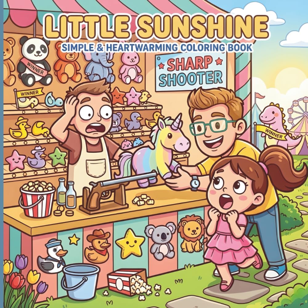 Little Sunshine: Bold and Easy Dad and Daughter Coloring Book with Cute Everyday Moments, Cozy Adventures, and Heartwarming Family Bonding Scenes for Kids and Parents