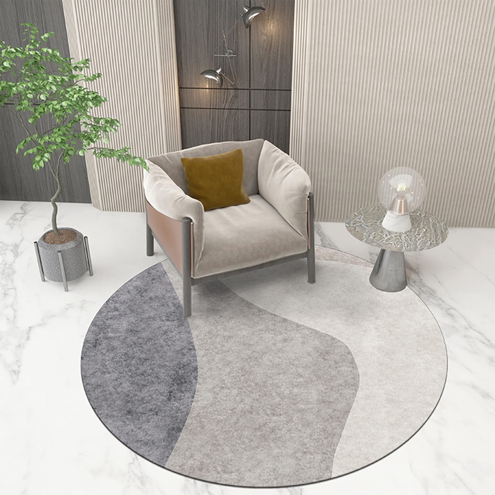 Dywan do salonu sypialnia okrągłe dywany 80 cm 100 cm 120 cm 140 cm 160 cm 180 cm 200 cm w stylu nordyckim dywany dywany zmywalne bez poślizgu wewnętrzne maty podłogowe (Size : Średnica 160cm)