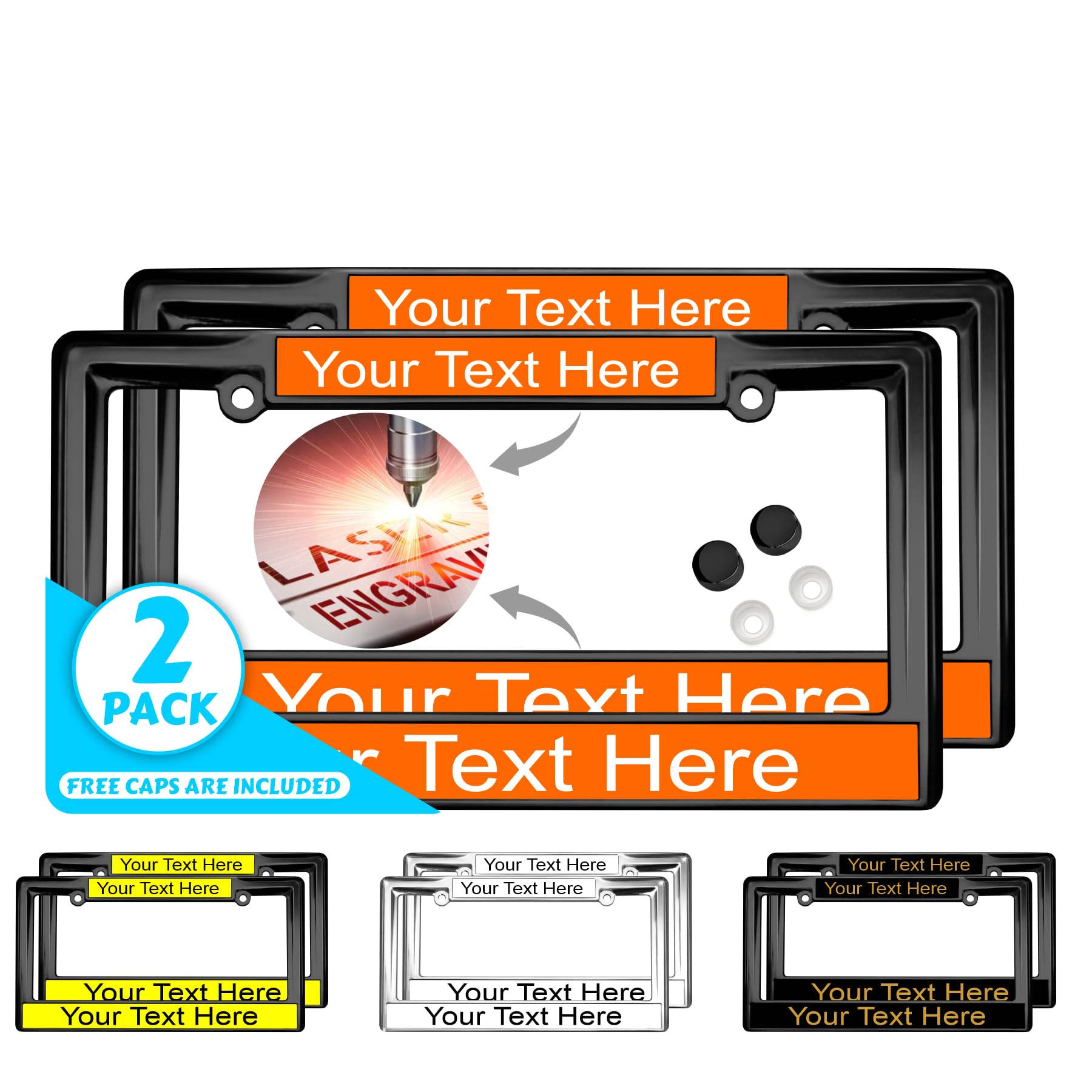 Custom Personalized Heavy Duty Metal Laser Engraved Car License Plate Frame wit - Picture 107 of 113