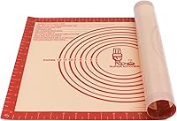 Extra Thick 0.7mm Non-Stick Silicone Pastry Mat 16x24 Inch Large Baking Mat for Dough Rolling, Kneading, Fondant, Pie Crust - Red