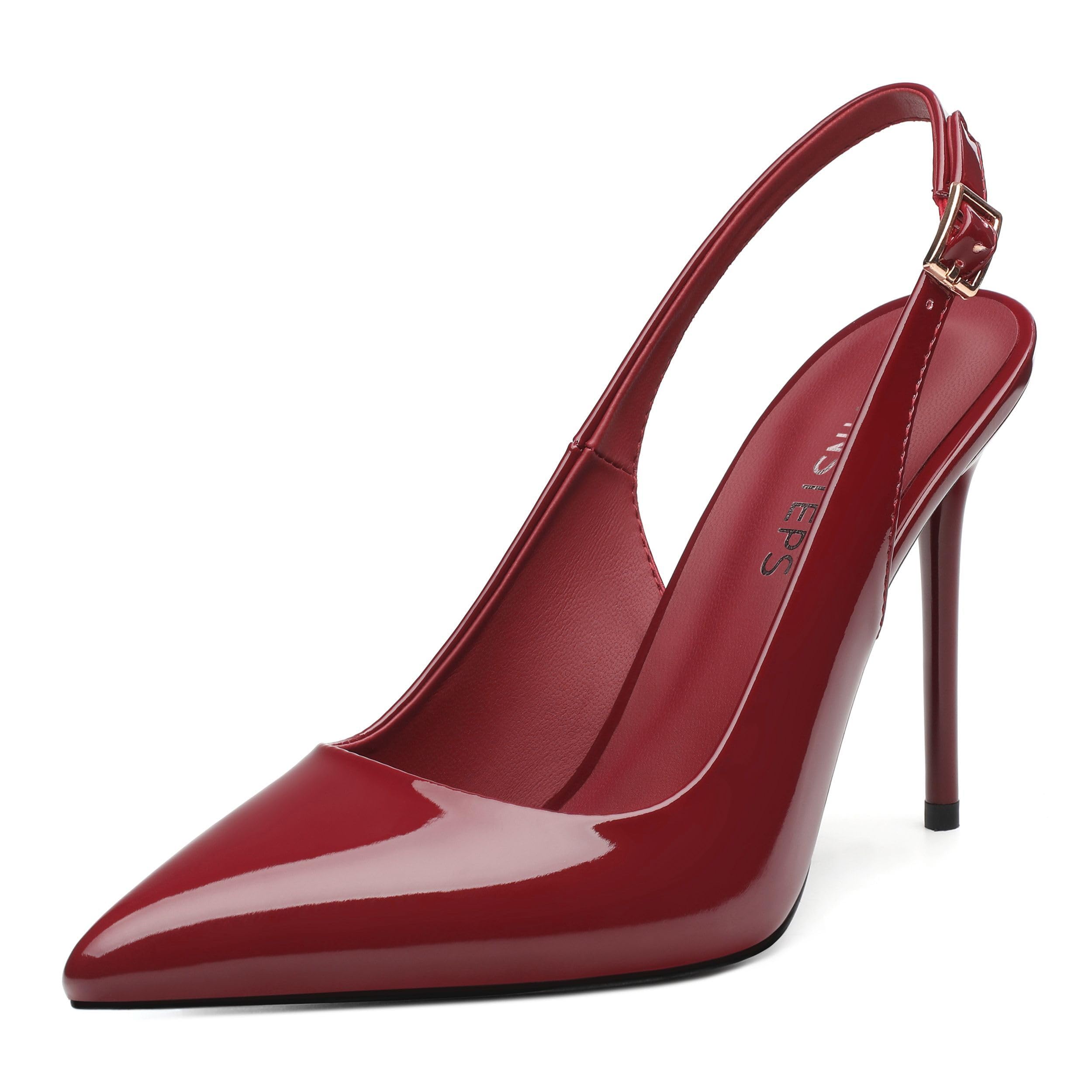 MOVINSTEPS Slingback Heels for Women Pumps Pointed Closed Toe Buckle Sexy Stiletto High Heels Prom Office Work Wedding Fashion Elegant Dressy Shoes 4