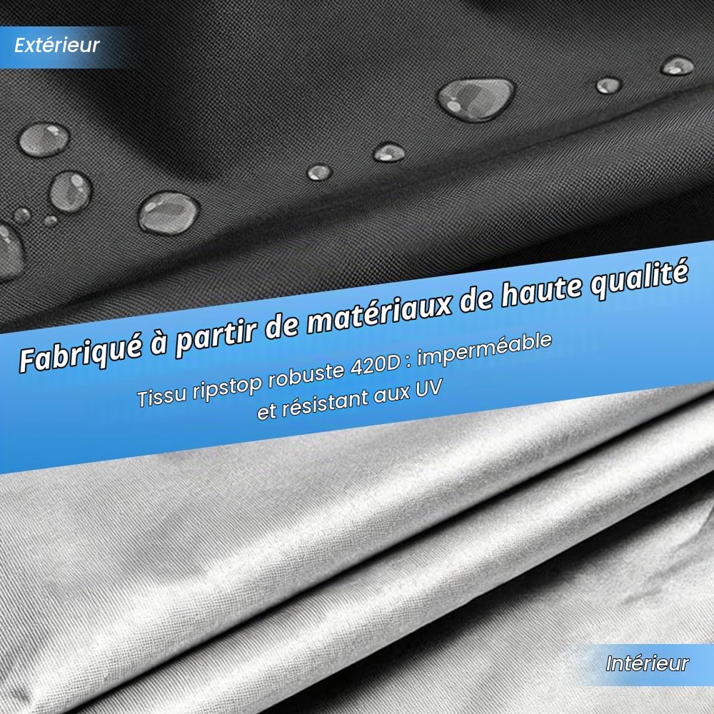 Bâche de piscine ronde - 366 cm - Avec cordon de serrage et clous de sol - Bâche de piscine ronde - Coupe-vent - Imperméable à la pluie - Résistante à la poussière - En tissu Oxford