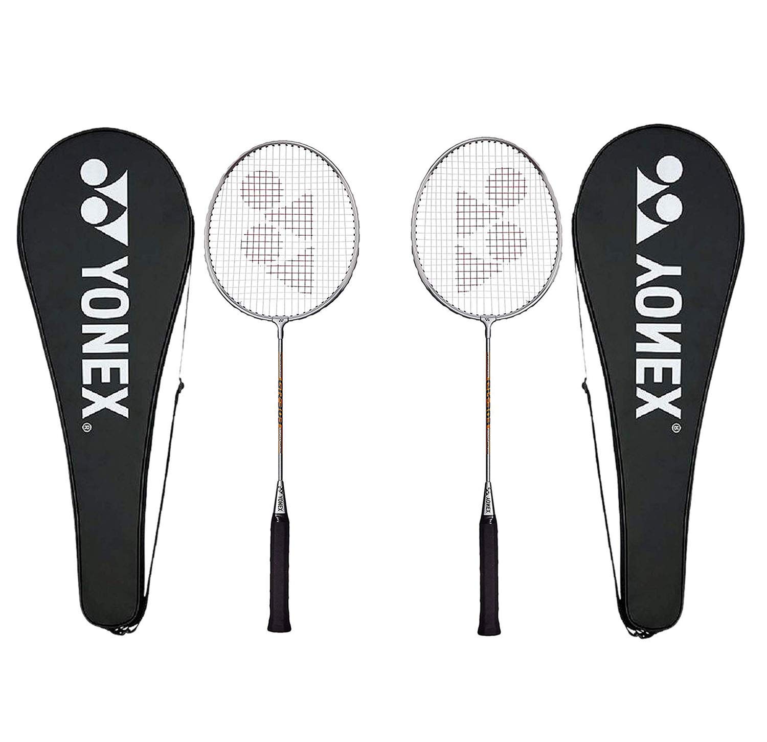 Yonex GR 303 rakieta do badmintona 2018 profesjonalna rakieta do ćwiczeń dla początkujących z osłoną twarzy, stalowa cholewka, 2 sztuki