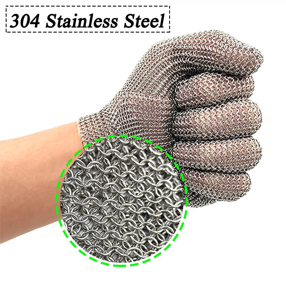 Guantes Resistentes a Cortes 304 Guantes Resistentes Al Corte De Acero Inoxidable, Protección De Nivel 5, Guantes De Cocina A Prueba De Corte De Seguridad De Grado Alimenticio De Cocina