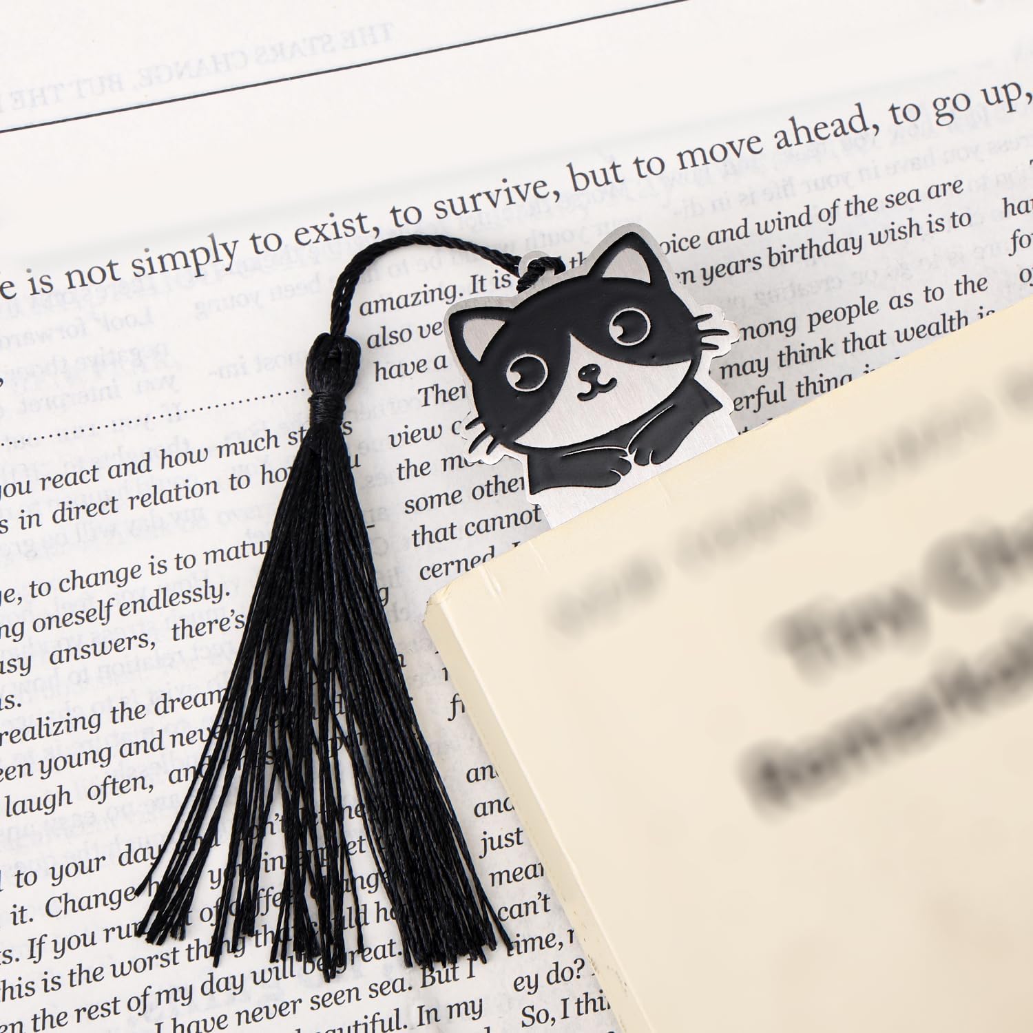 Cute Cat Bookmark, Zinc Alloy Kitten Paw Print Bookmarks Reading Gifts for Cat Lovers Funny Black Kitten Book Marks Animal Bookmark Gifts Book Accessories for Reading (Style A) - Image 6