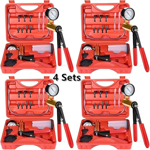 Hand Held Brake Bleeder Tester Set Bleed Kit Vacuum Pump Tester Brake Bleeding for Car Motorbike Motorcycle Diagnosis Cover