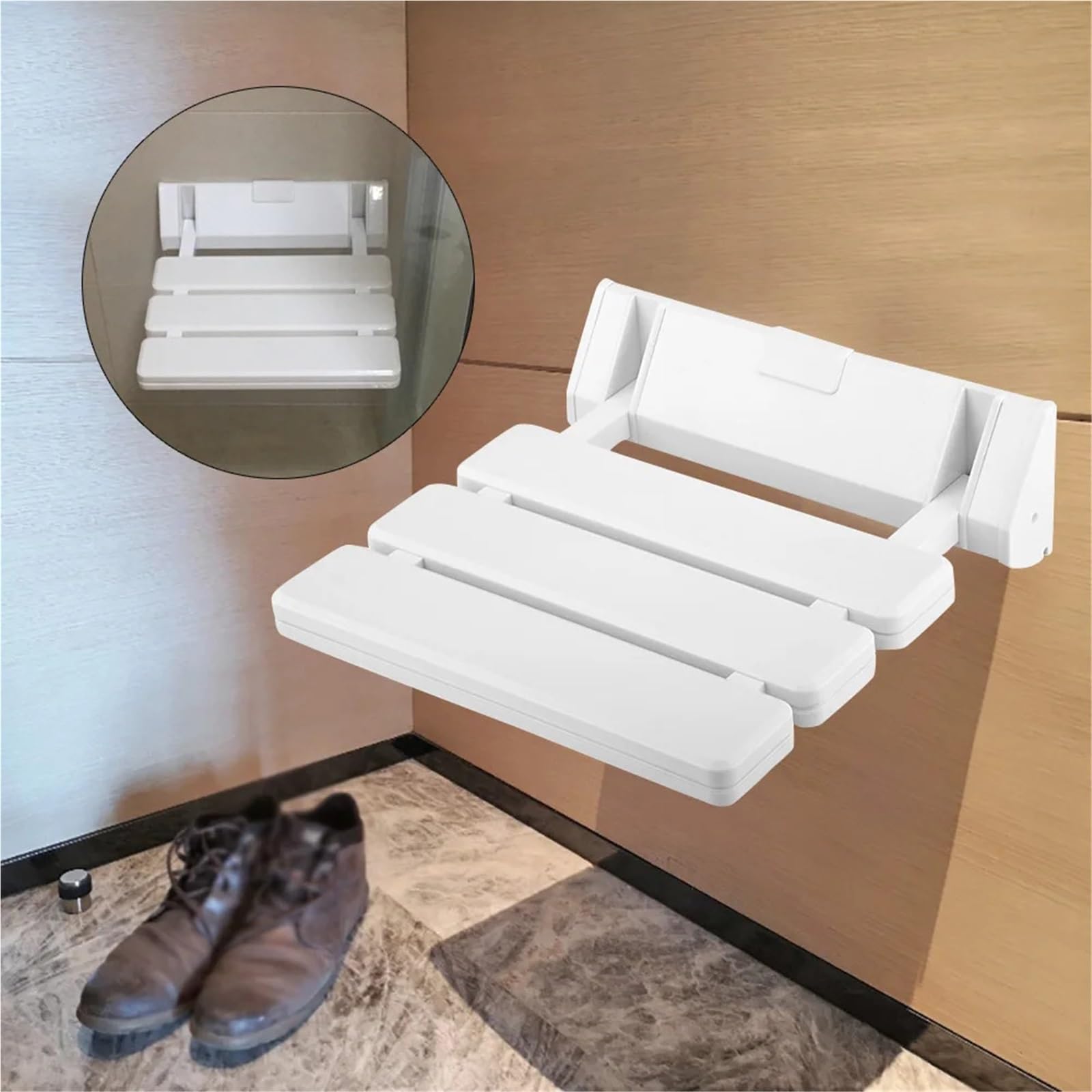 Asiento Ducha Pared Montada Silla Plegable for Asiento de Ducha | Con soporte plegable for taburete que ahorra espacio montado en la pared
