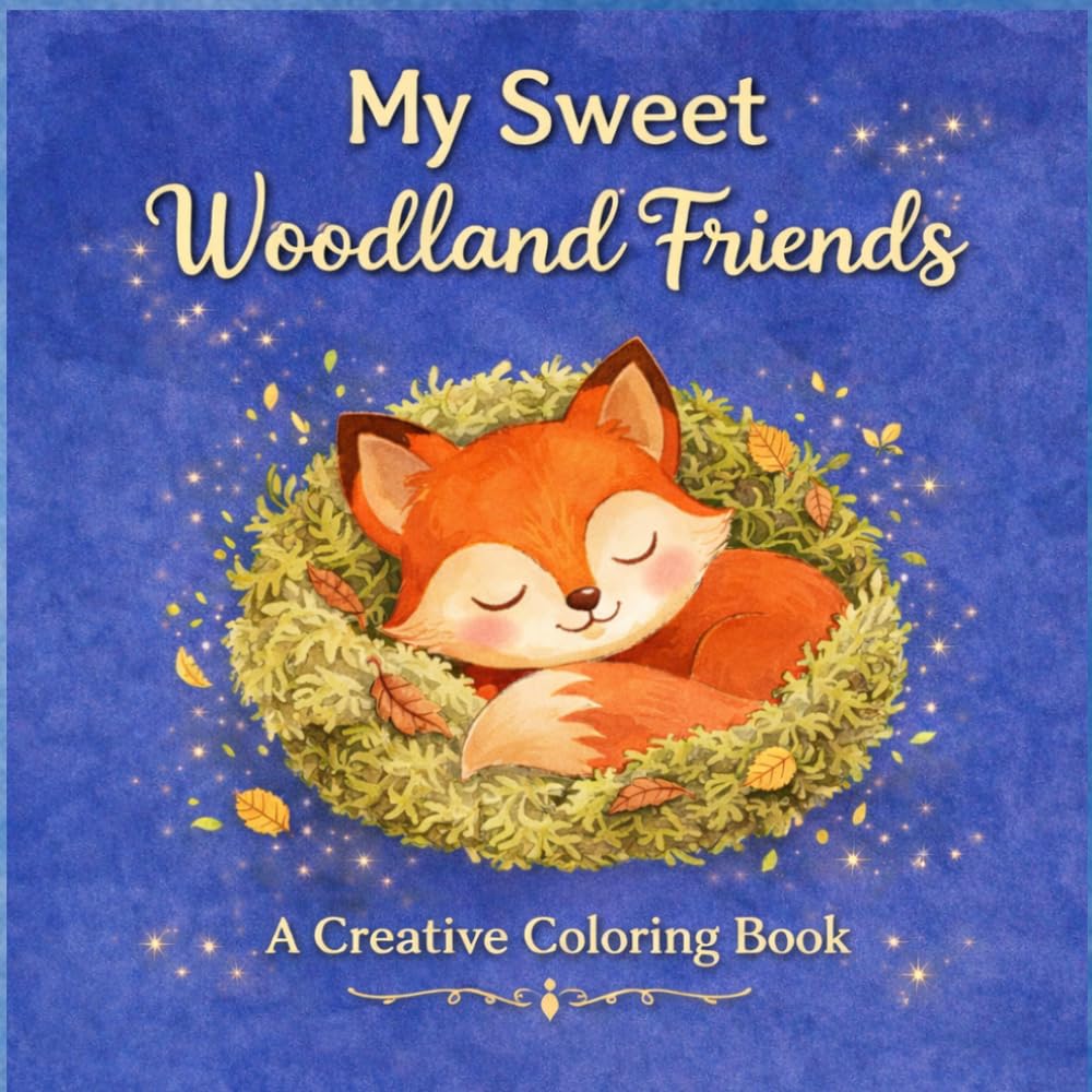 My Sweet Woodland Friends: A Creative Coloring Book: Cute Forest Animals for Kids Age 6+