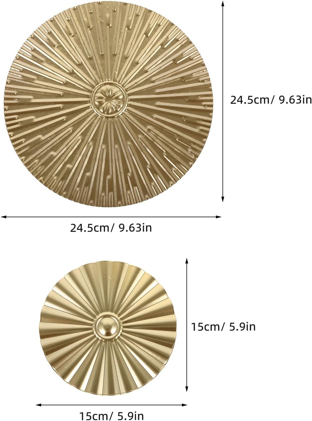 Operitacx 7pcs Gold Wall Decor, Hanging Metal Sunburst Wall Sculpture for Home Office Bedroom Bathroom Living Room