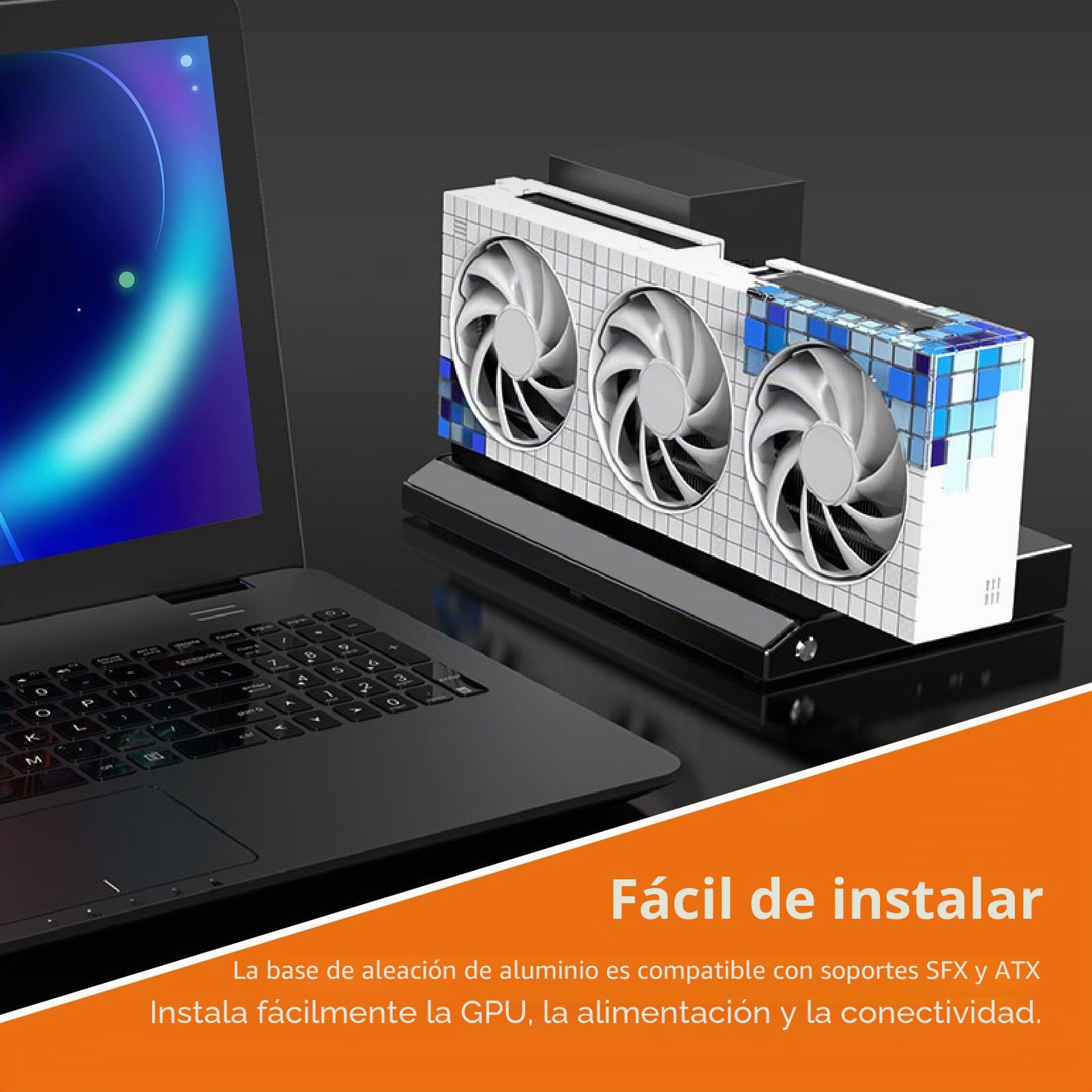 Estación de Acoplamiento GPU Externa, Acoplamiento GPU USB4.0 40Gbps Thunderbolt3 con TB3x2,Gigabit RJ45,M.2 NVMe, PCIe 3.0 X4, Soporte Daisy Chain, Fuente de Alimentación ATX/SFX