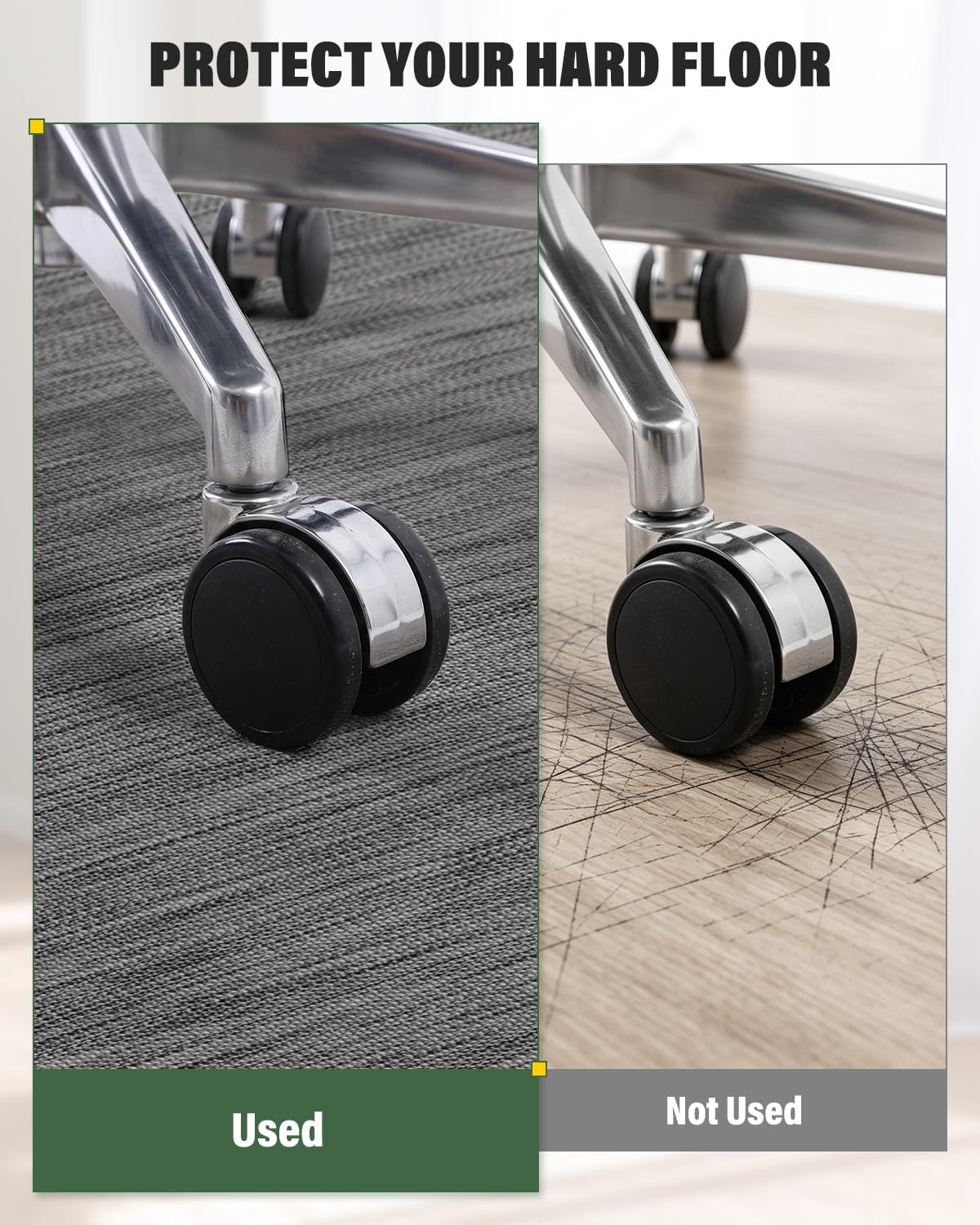 Asrug Office Chair Mat for Hardwood Floor 36" x 48" Desk Computer Chair Mat for Rolling Chair PVC Plastic Durable Non-Slip Under Desk Rug,Hard Floor Mats Protector for Office Home, Dark Gray