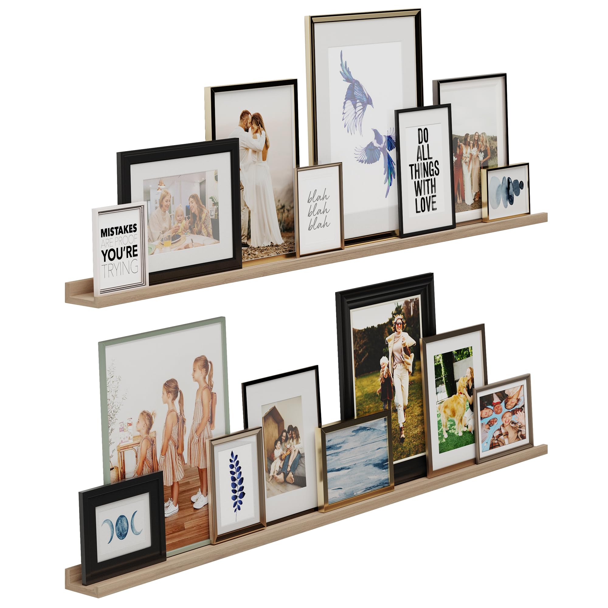 Wallniture Denver 60" Floating Shelves for Picture Frames Collage Wall