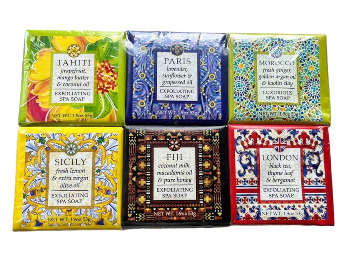 Greenwich Bay Trading CompanySpring Garden Bloom Flower Shea Butter Soap Gift Set – Floral Shea Butter Soap Set of Six – Luxurious, Moisturizing, and Perfect for Gifting, 1.9oz (Destination)