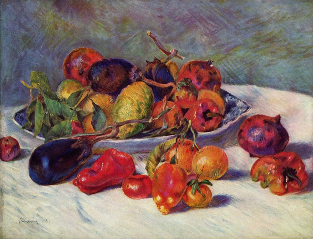 Fruit Still Life Renoir cadre noir affiche nature morte impressionnisme small
