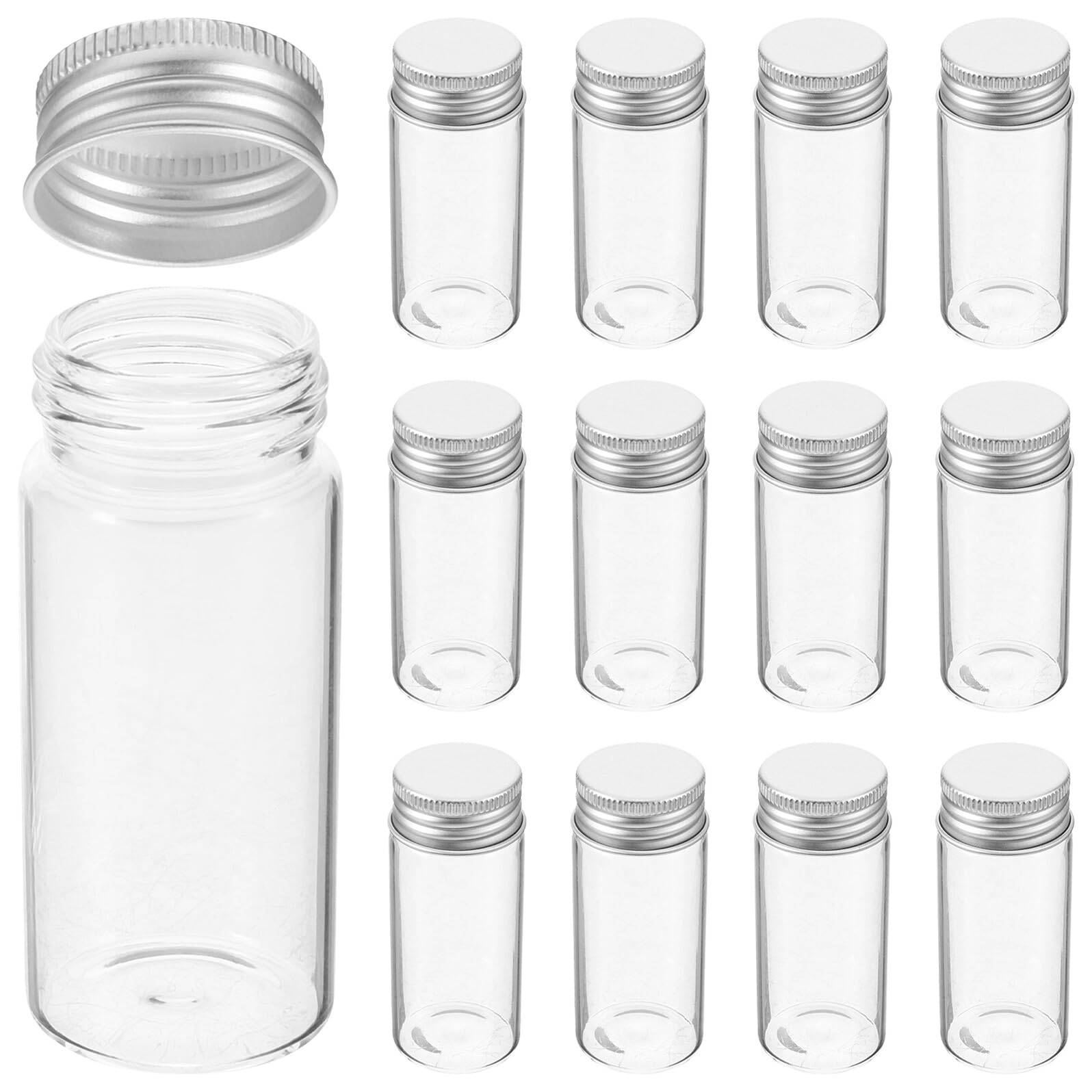 30stücke Glasfläschchen mit Deckel Volumen Auslaufsicher und Transparent für Proben und Reagenzien Wiederverwendbare Kleine Glasröhrchen für Labor und Unterwegs