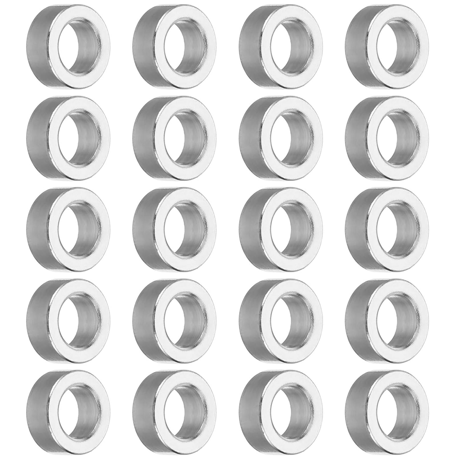 TOP-VIGOR 20Pcs M6 Aluminum Spacer, 6.2mm ID x 10mm OD x 4mm Length Metal Spacer