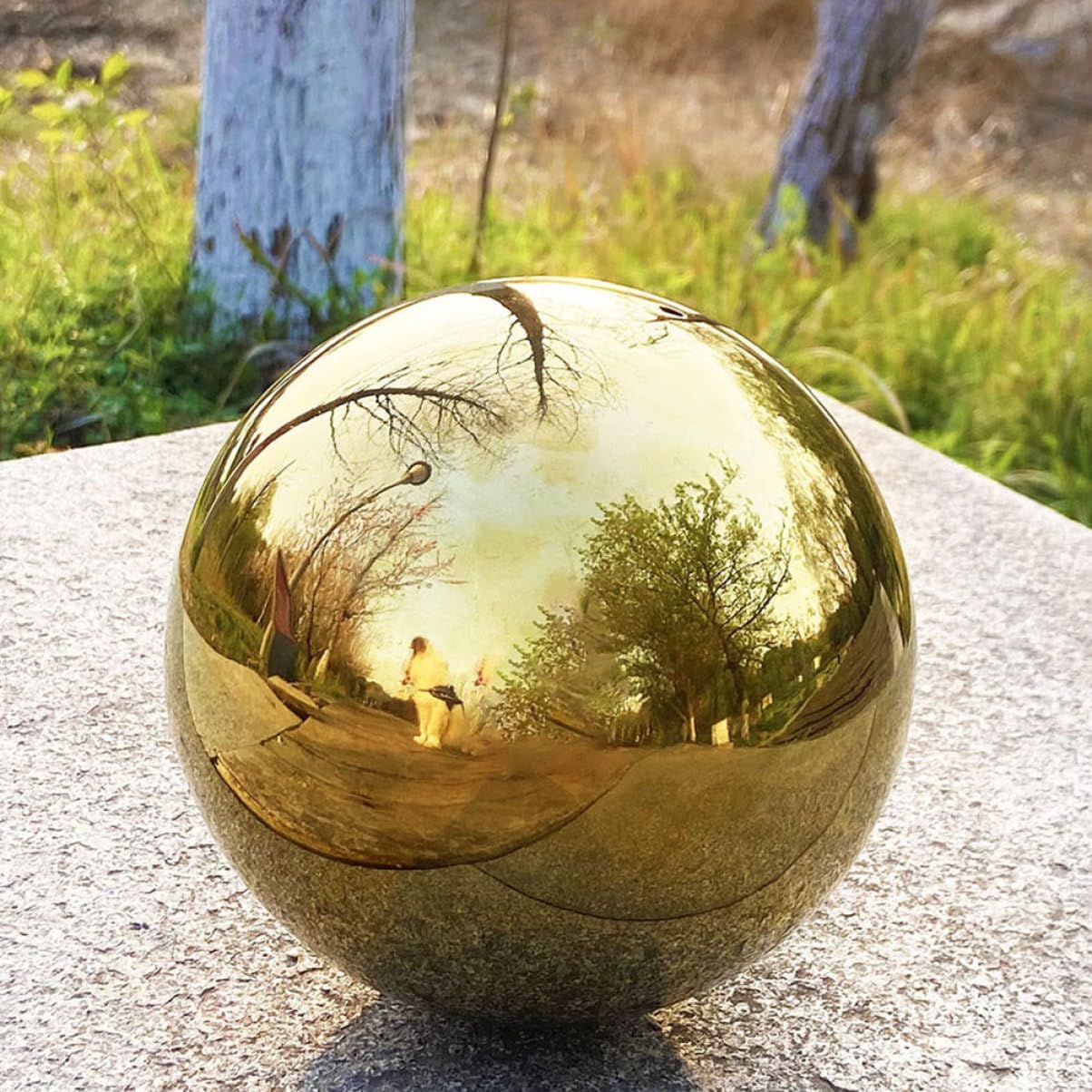 DULAI 3pcs Stainless Steel Reflective Ball Reflective Globe Floating Pond Balls Gold Garden Sphere Decorative Gazing Ball Reflective Garden Sphere Garden Sphere Ball Delicate Grape Ball