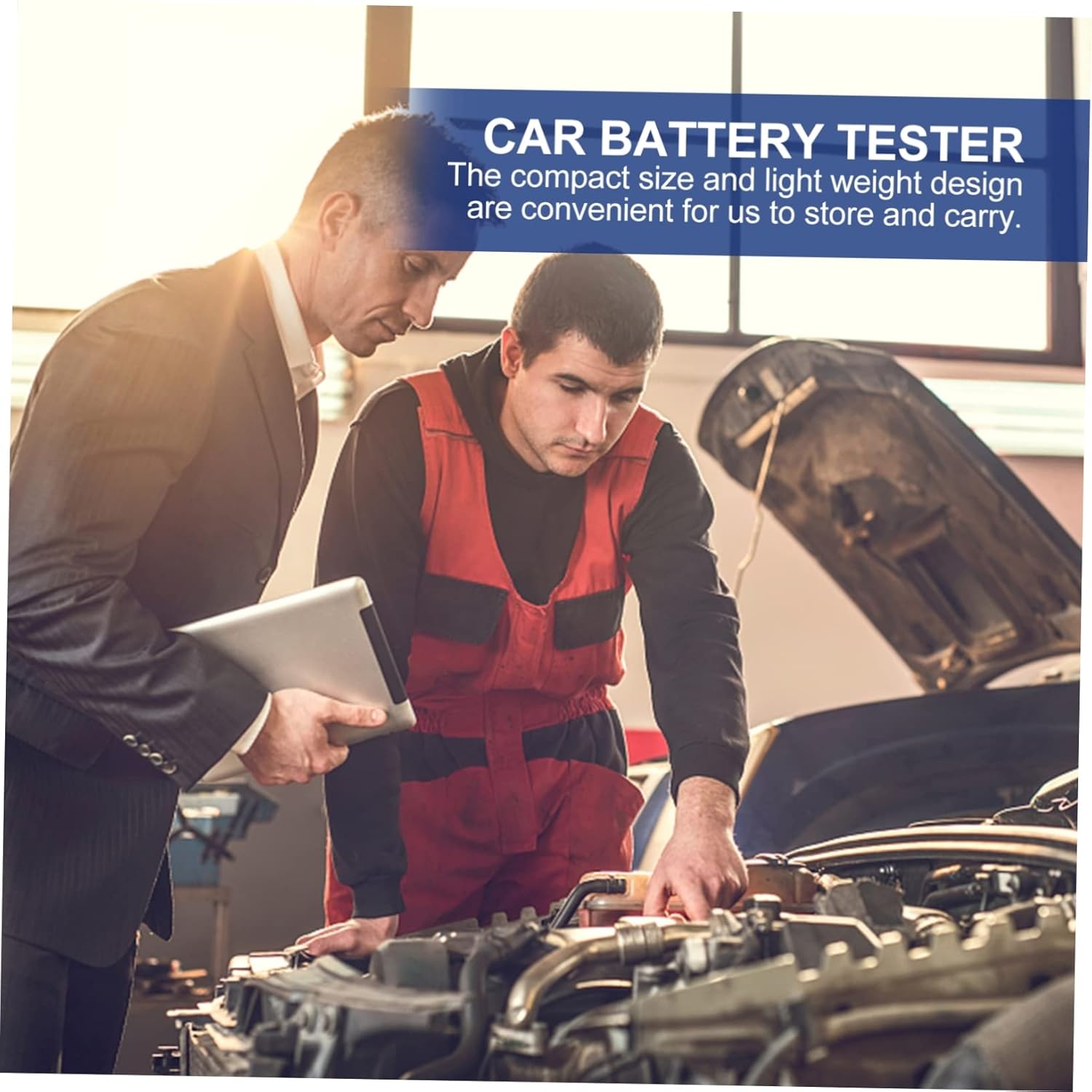 Ciieeo 12V Car Battery Tester Compact Automotive Battery Analyzer with Selectable Languages for Auto Supplies and Testing Tools Garages and Factories