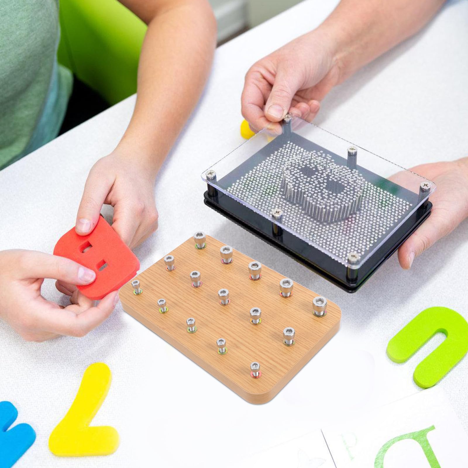Dispositivo de Rehabilitación de Dedos de Madera y Tablero de Ejercicios para Coordinación Ojo-Mano, Equipo de Entrenamiento para Terapia de Pacientes Hemiplejia y Fortalecimiento
