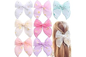 7 Pcs Tulle Hair Bows for Girls: Your Little Princess's Springtime Delight