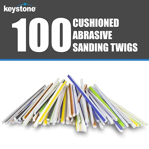 Miniatura 12 de Keystone Kit de 100 ramitas de lijado ideal para carpintería, palos de lijado para modelos de plástico, artes, manualidades, varios palos de pulido