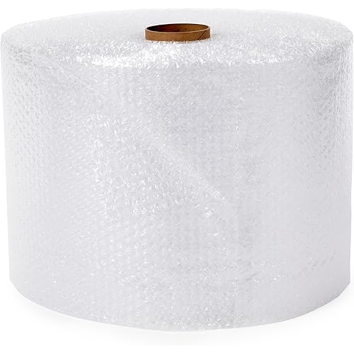 Amazon Basics Bubble Cushioning Wrap Packing Material for Fragile Items, Perforated, 12 inch x 175 ft Long Roll, Small 3/16", Clear