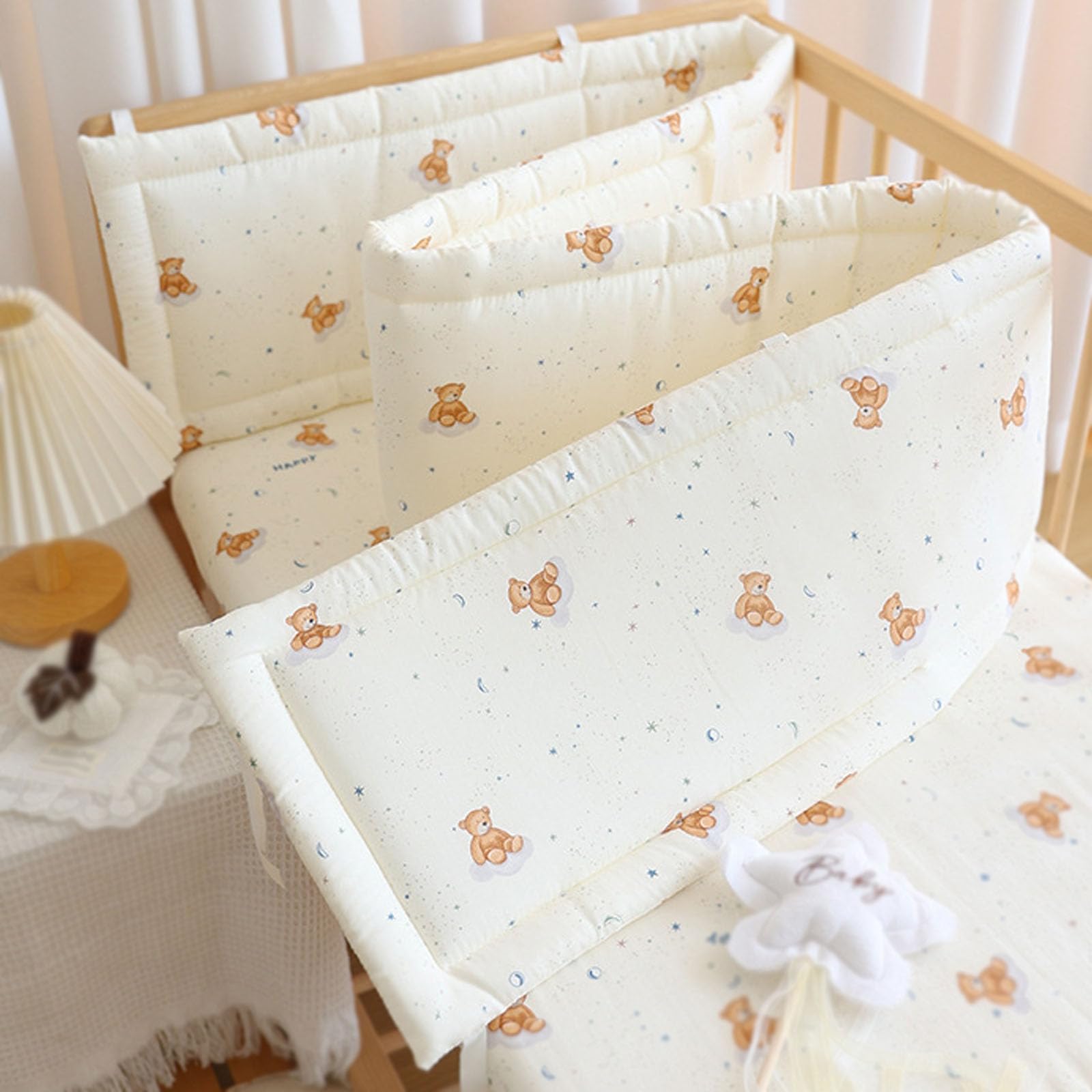 Jorcedi D Soft Breathable Padde Be Rail Cushion Set, Ecorative Headboar Padding For Infant Cot An Toddler Be, Stylish Bedroom Ecor Cushion For Kids (,240Cm)