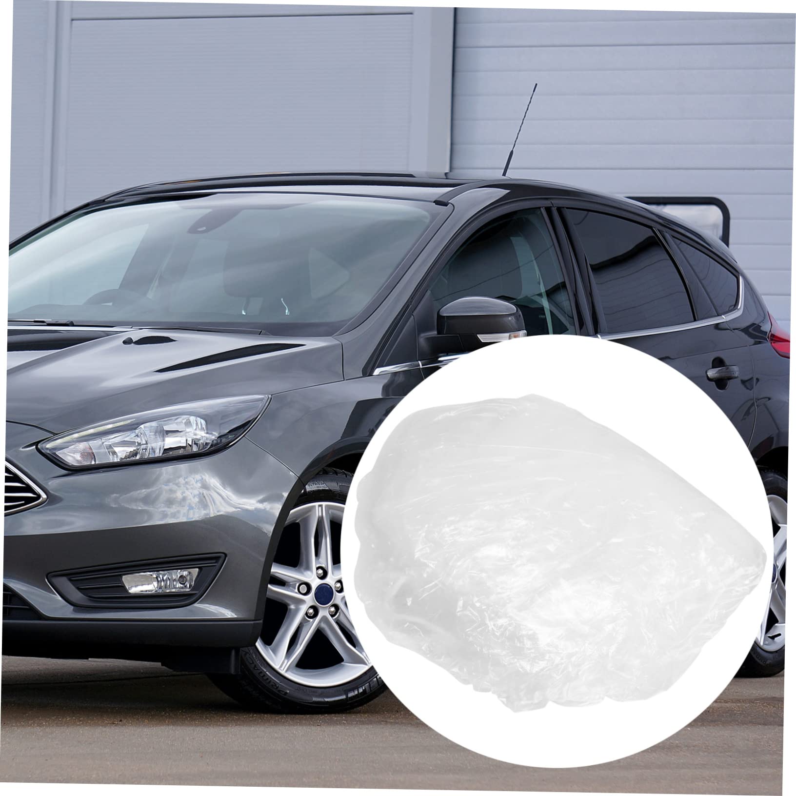 PRETYZOOM Disposable Waterproof Car Cover PE Plastic Protective Cover for Car Models Dustproof and Rain Resistant Universal Fit — view 7