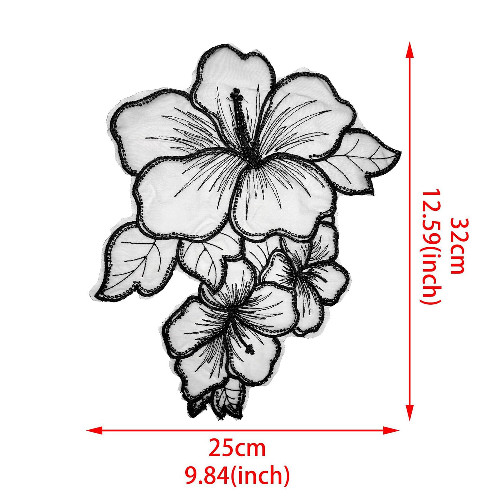 Kleiderapplikationen, Gestickte Blumen-Stoffflicken, übergroße Stoffapplikationen Aufnähen
