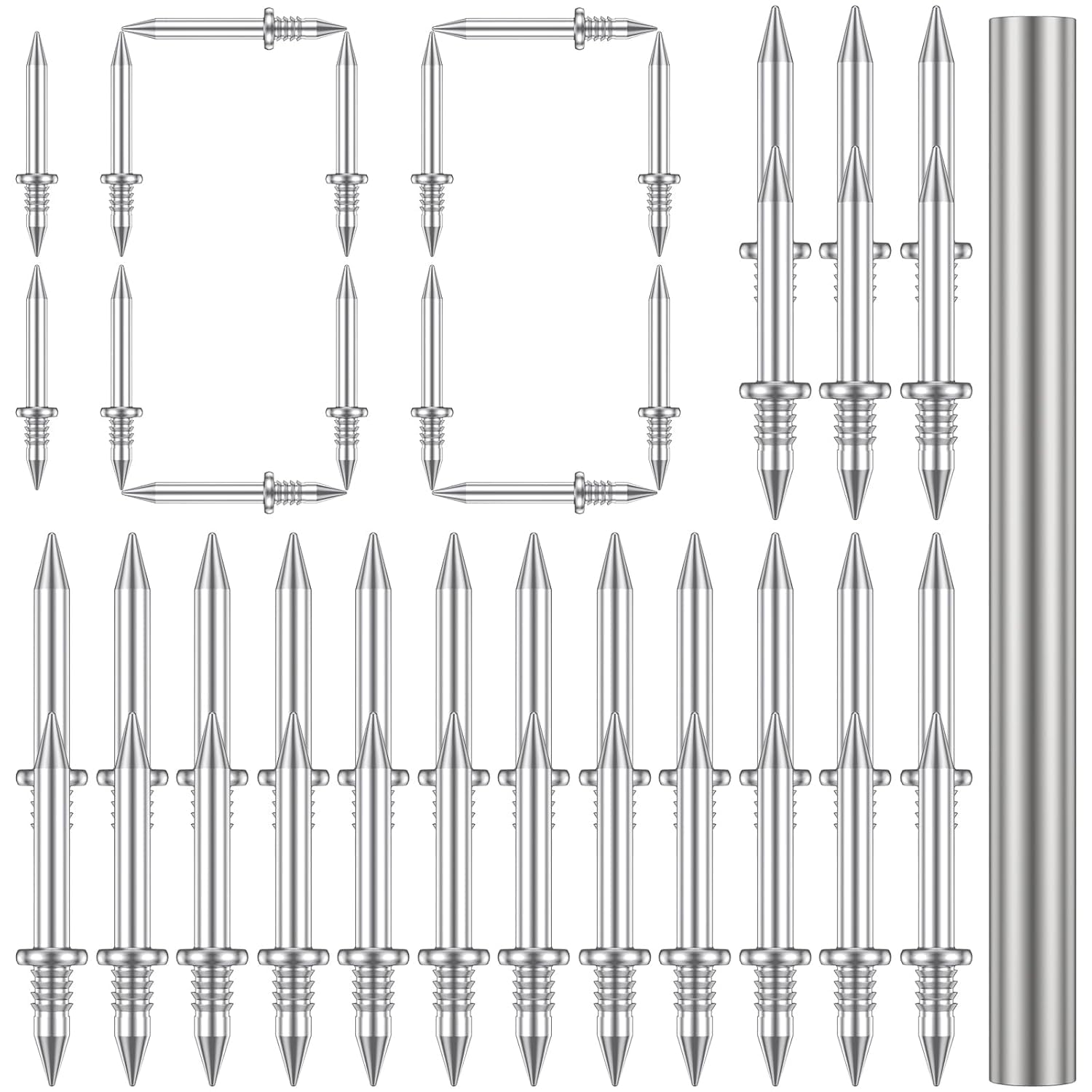 WENDOVER 100 Pcs Double Headed Nails for Wooden Border – Threaded Screw Nails for Skirting Installation – Drilling & Surface No Marks, Rustproof Finish Nails for Woodworking & Home Improvement Project-image-0