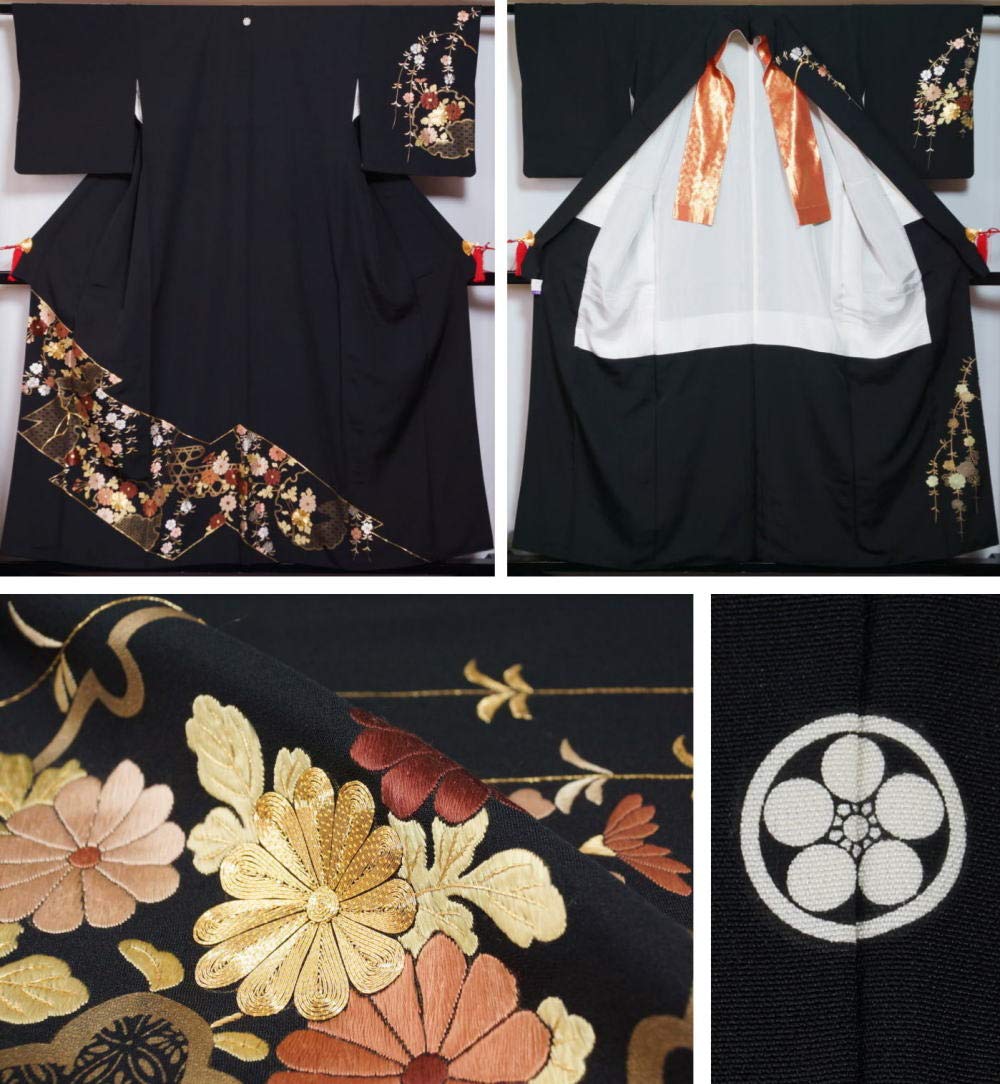 希少! 刺繍 微細 乱針 訪問着 袋帯セット 希少! 刺繍 微細 乱針 訪問着 袋帯セット