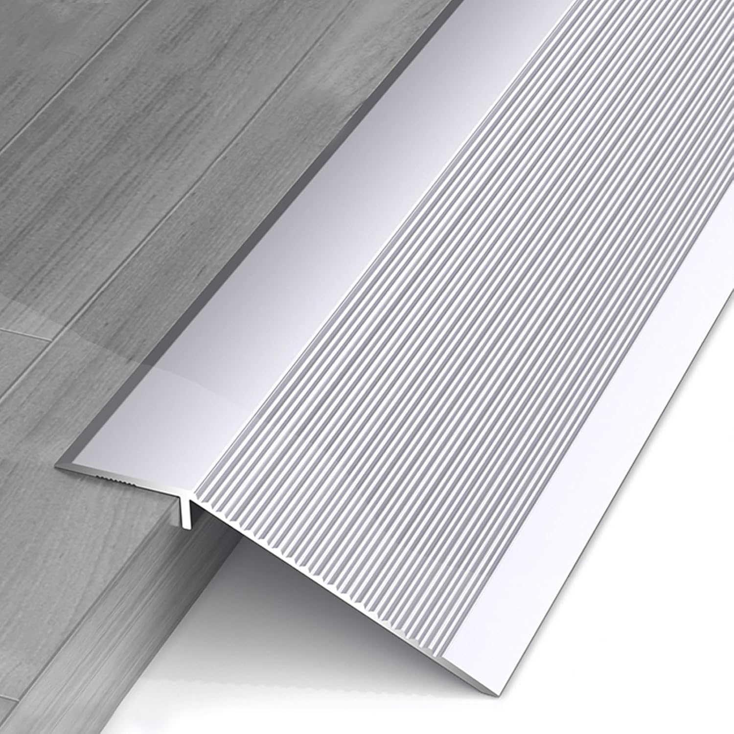 Transition Strip,Door Threshold Strip, Aluminum Floor Transition Threshold Strip Wood to Tile, Kitchen Bedroom Bathroom Doors Reducer Gap Cover, Floor Cover Strips，Self Adhesive Floor Trim Carpet Edge