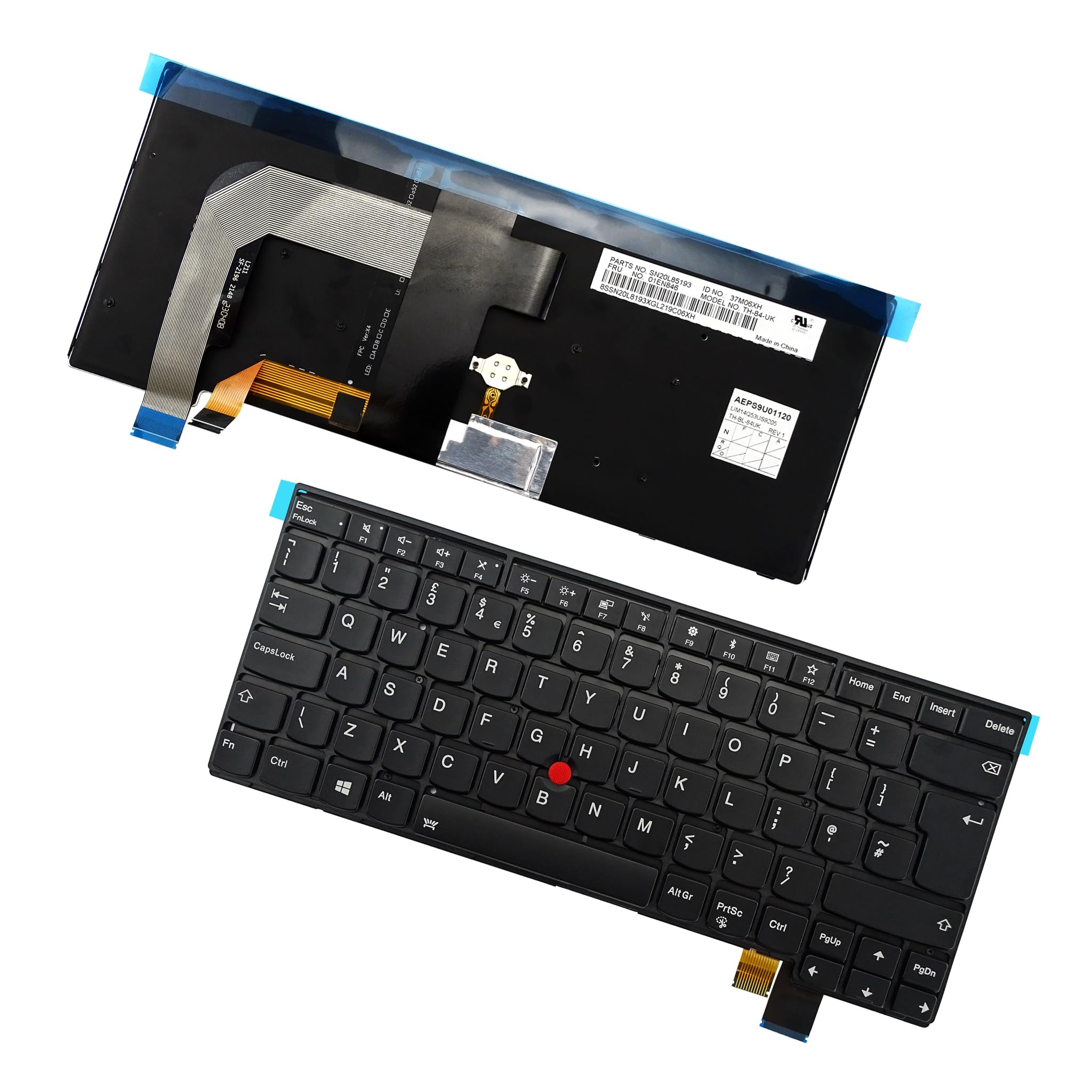 Wymienna klawiatura z podświetleniem do Lenovo Thinkpad T470s (UK English, podświetlana)