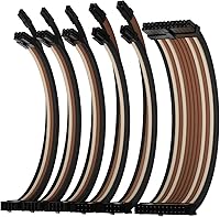 Vista 10 de AsiaHorse Cable con funda de fuente de alimentación profesional 16 AWG, cable de extensión de fuente de alimentación blanco, kit de doble EPS de 1 x