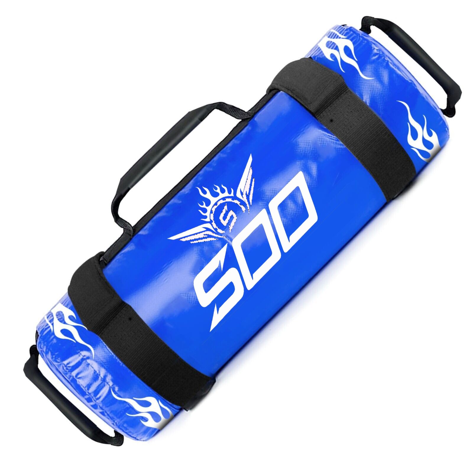 SOO Fitness Power Sandbag, Heavy Duty Sand Filled Workout Training Gym Bag with Strong Handles Weighted Slam Bag for Weight Lifting, Running, Powerlifting Exercises (Blue, 15kg)