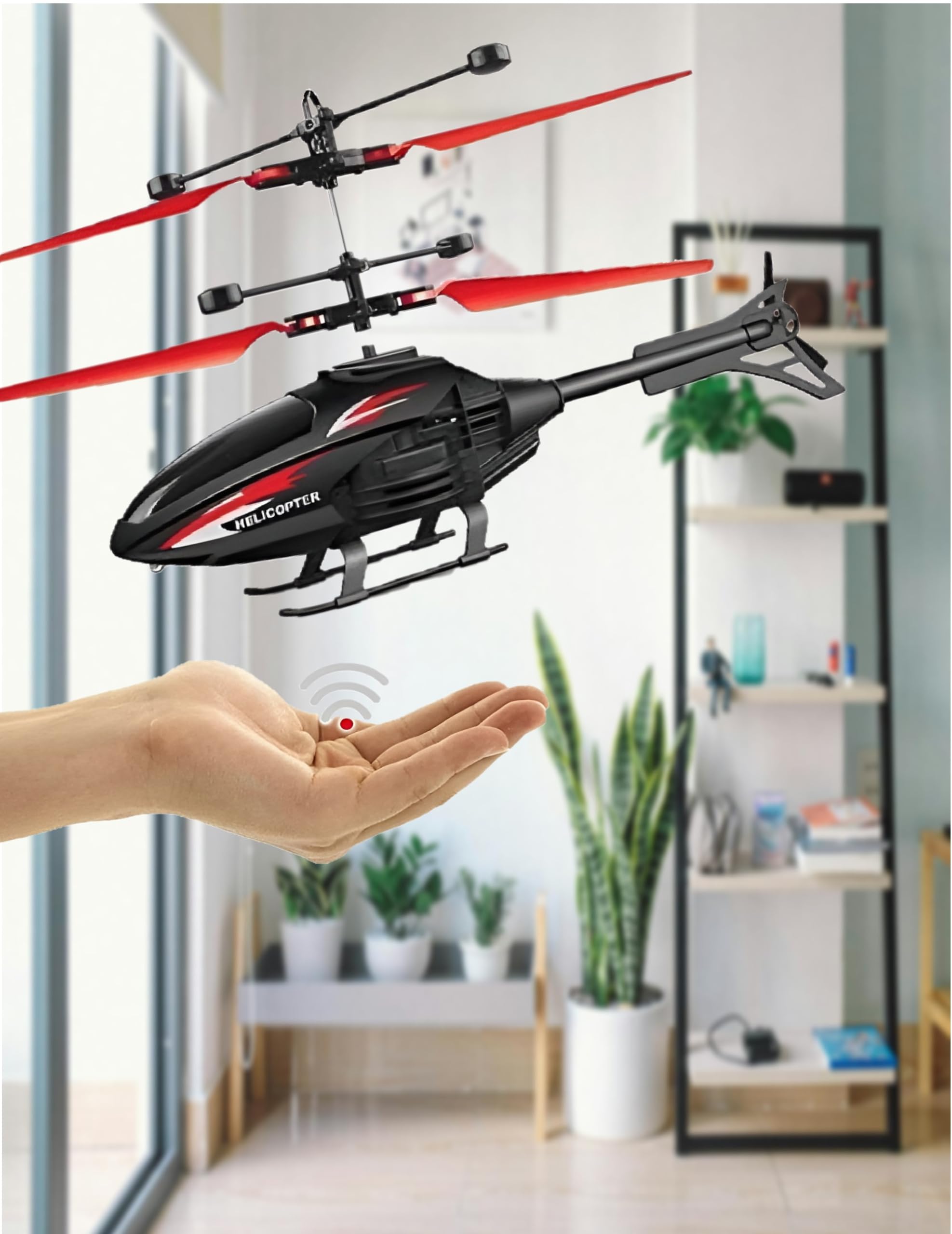 SkyWhiz Black Navigator Remote Control and Hand Sensor Rechargeable Helicopter Toys with 3D Light Toys for Kids Boys and Girls Indoor Outdoor Flying (Multicolor) (B0CXJBFZ1M) Amazon Price History, Amazon Price Tracker