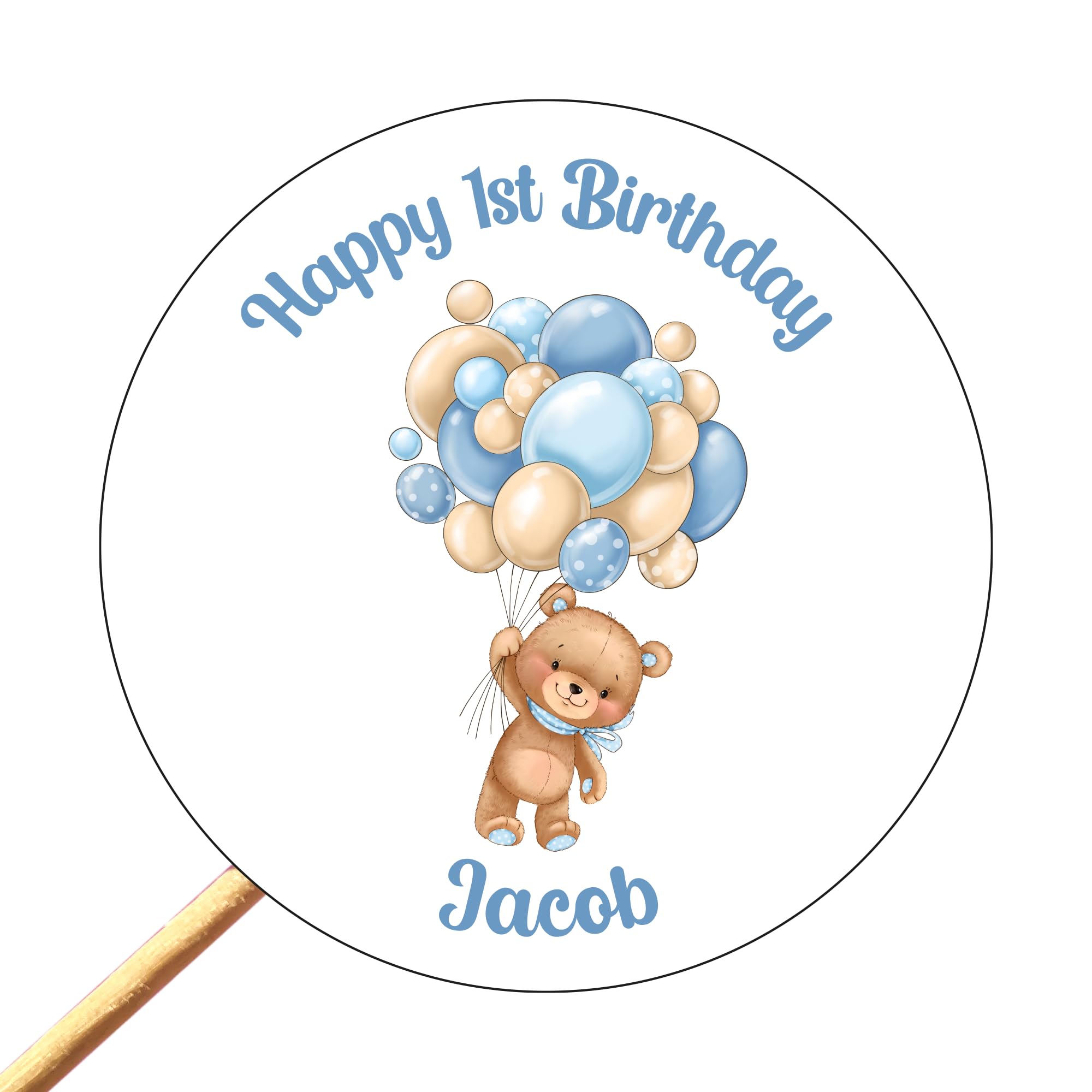 Birthday custom text labels, personalised stickers, circular, birthday, event, party stickers, sweet cone stickers, party bag stickers, baby shower