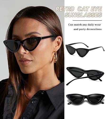 Miniatura 4 de Matcheck 40 Pack Retro Cat Eye Sunglasses Bulk 90s Party Glasses Wholesale WomenMen's Party Favor Shades
