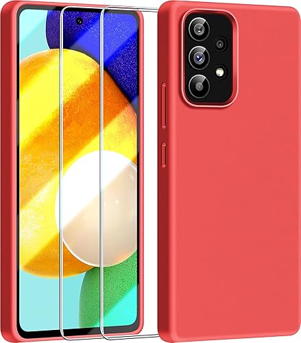 Dssairo Funda 3 en 1 para Samsung Galaxy A52 5GA52s 5G, con 2 protectores de pantalla, protección de cámara, funda protectora delgada de silicona